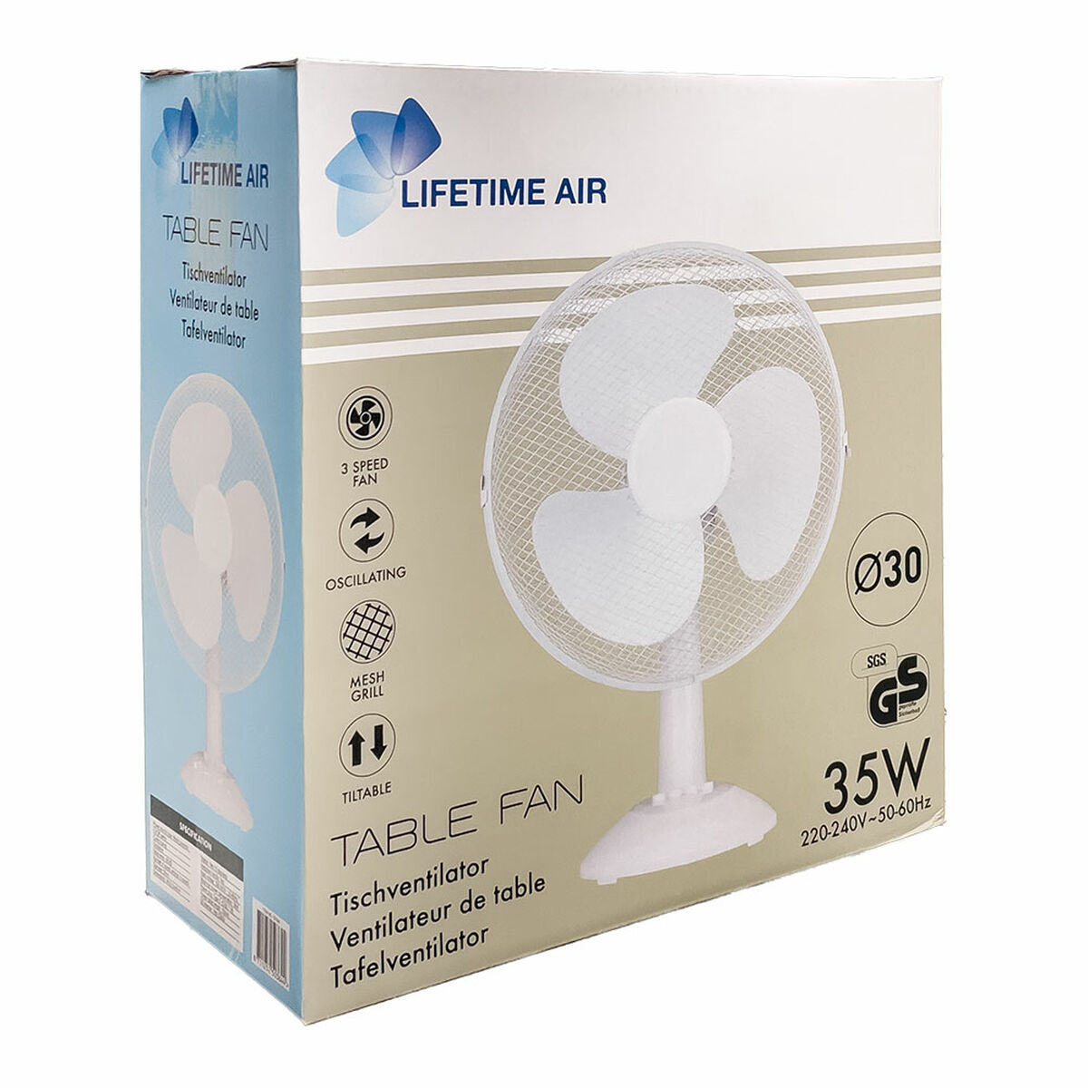 Ventilador de Sobremesa Lifetime Blanco 35 W 34 x 23,5 x 46 cm 1 S7929449_0