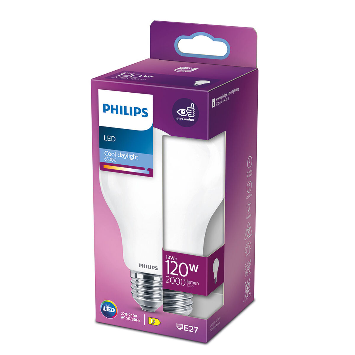 Bombilla LED Philips D 120 W 13 W E27 2000 Lm 7 x 12 cm (6500 K) 4 S7907770_3