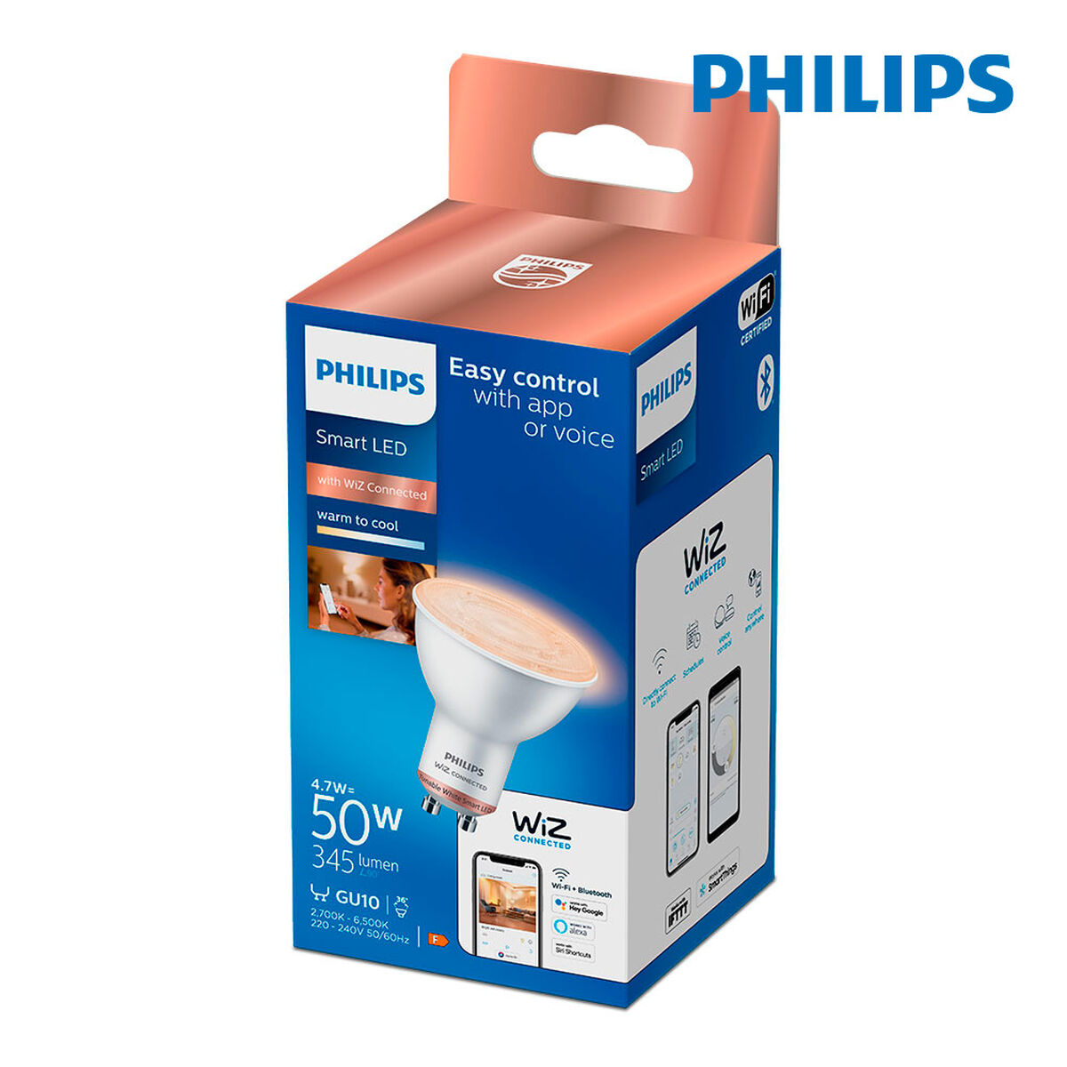 Bombilla LED Dicroica Philips Wiz Blanco F 4,7 W GU10 345 Lm (2700 K) (2700-6500 K) 4 S7910741_3