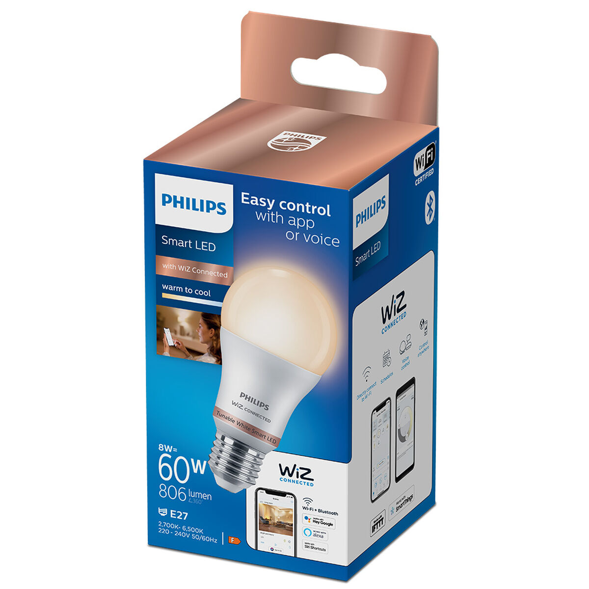 Bombilla LED Philips Wiz Standard Blanco F 8 W E27 806 lm (2700-6500 K) 4 S7913105_3