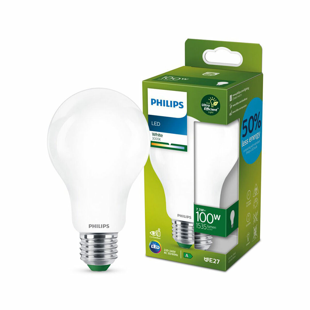 Bombilla LED Philips Classic A 100 W 7,3 W E27 1535 Lm (3000 K) 3 S7924013_2