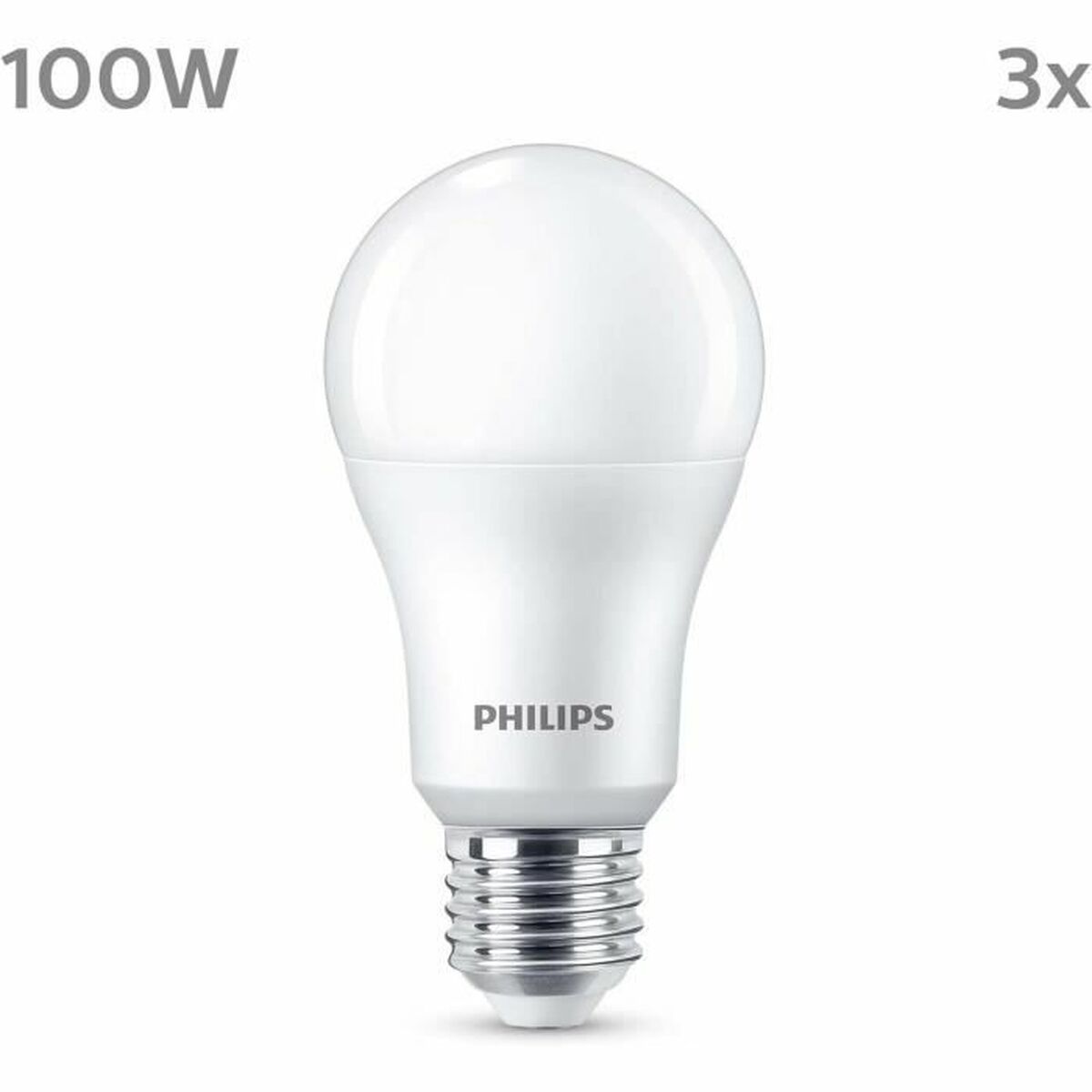 Bombilla LED Philips A67 Blanco E 100 W E27 3 Unidades (4000 K) 1 S71013125_0