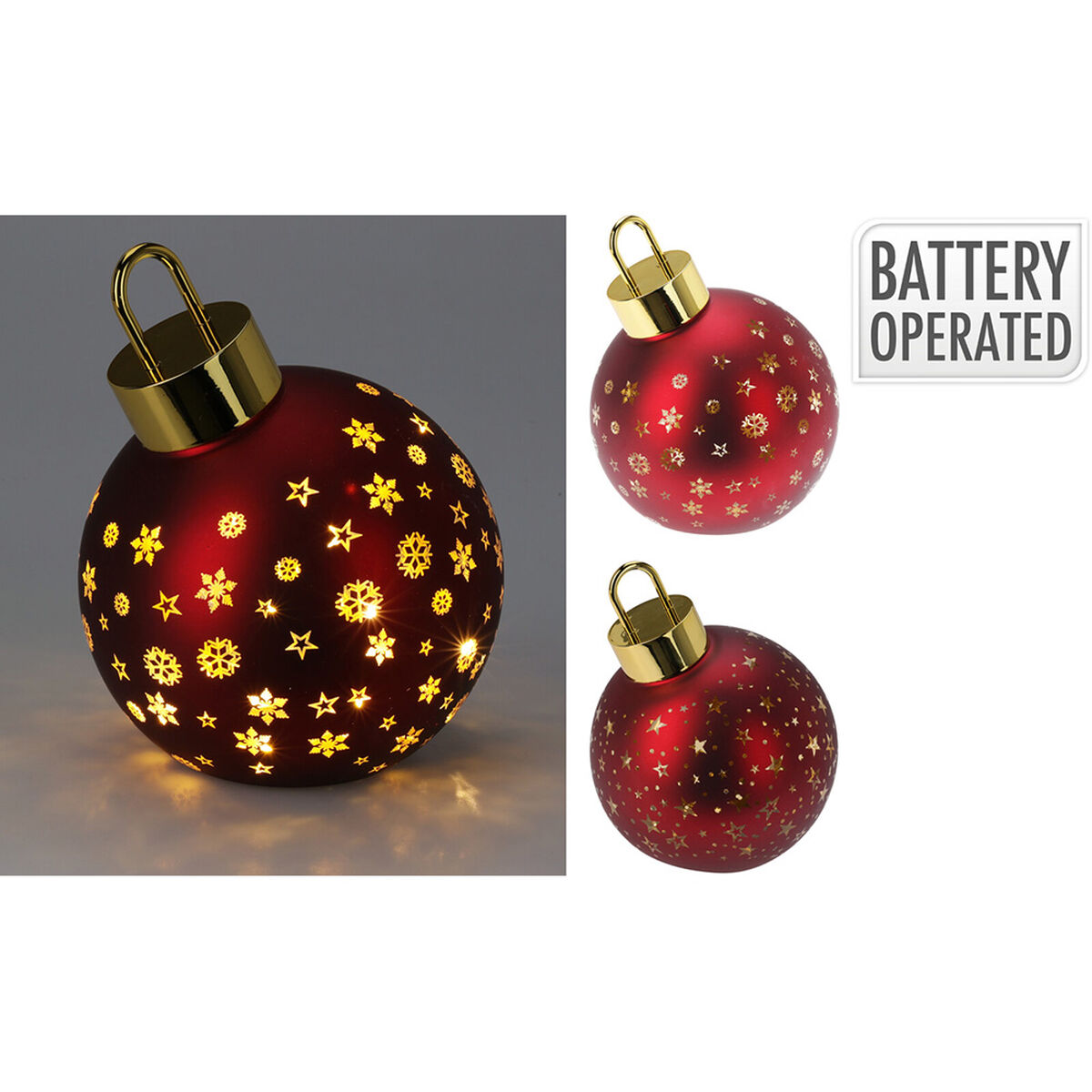 Bola de Navidad Lifetime Rojo Ø 15 cm Luz LED 3 S7924439_2
