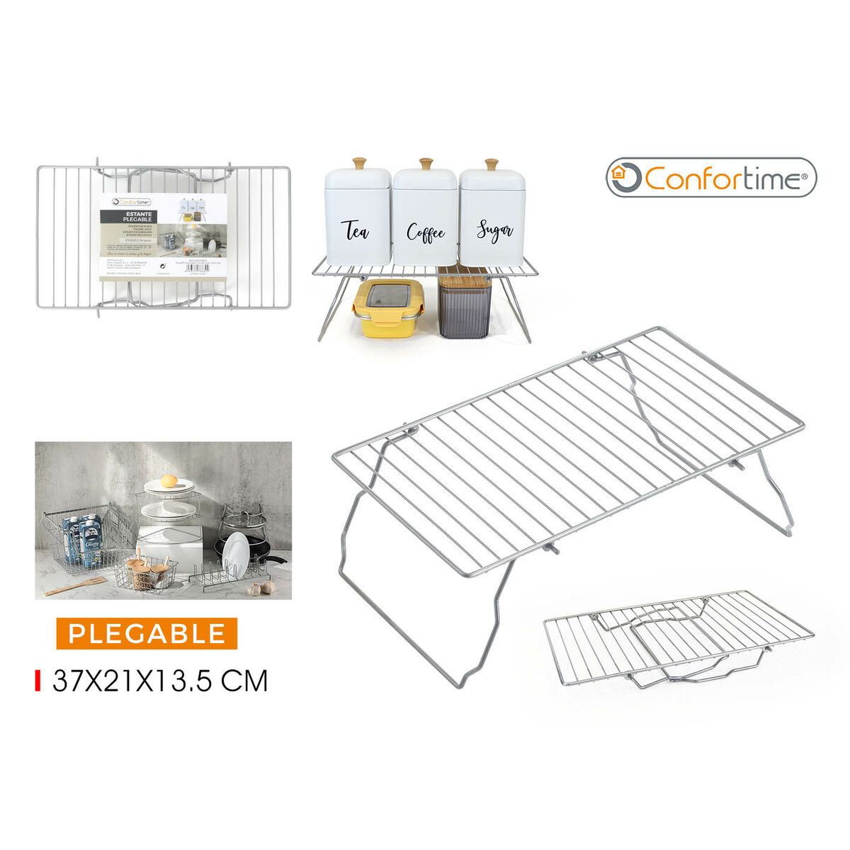 Organizador para Armario de Cocina Confortime 37 x 21 x 13,5 cm (12 Unidades) 2 S2235827_1