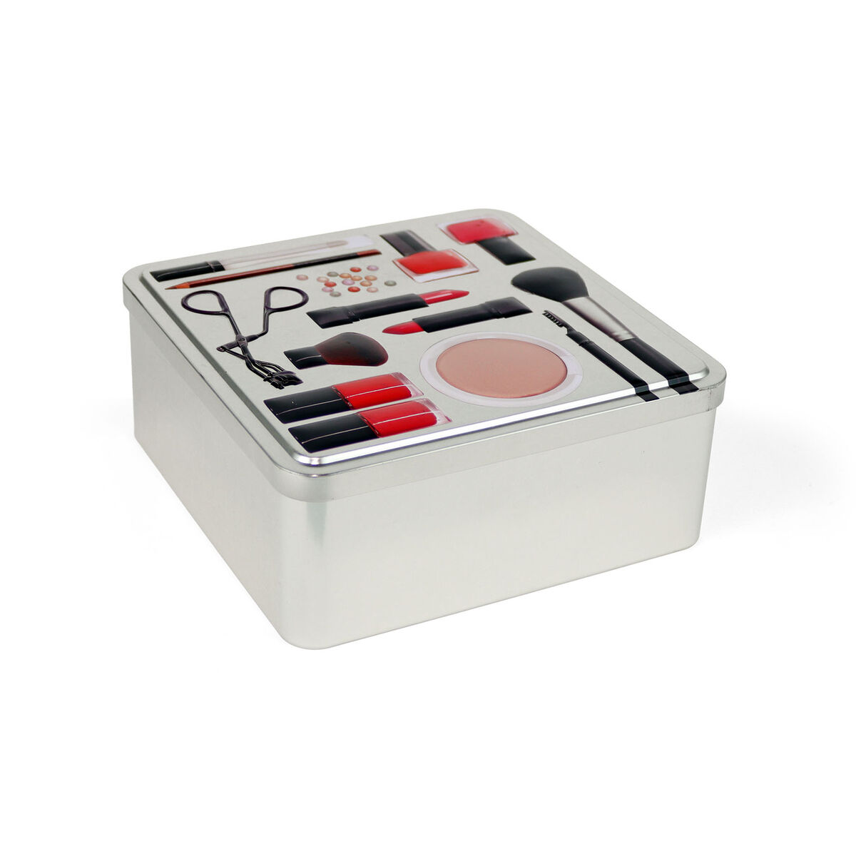 Caja Multiusos Confortime Make-Up Metal 19,7 x 19,7 x 8 cm (12 Unidades) 2 S2238070_1