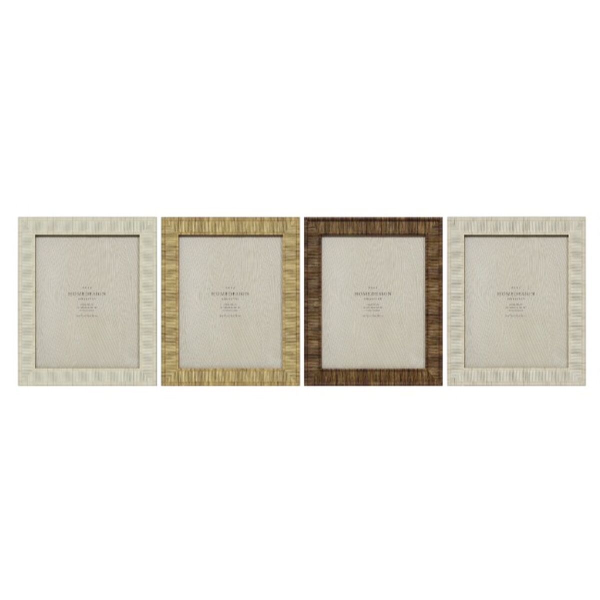 Marco de Fotos Home ESPRIT Beige Natural Cristal Poliestireno Escandinavo 25,5 X 2 X 30,5 cm (4 Unidades) 2 S3059060_1