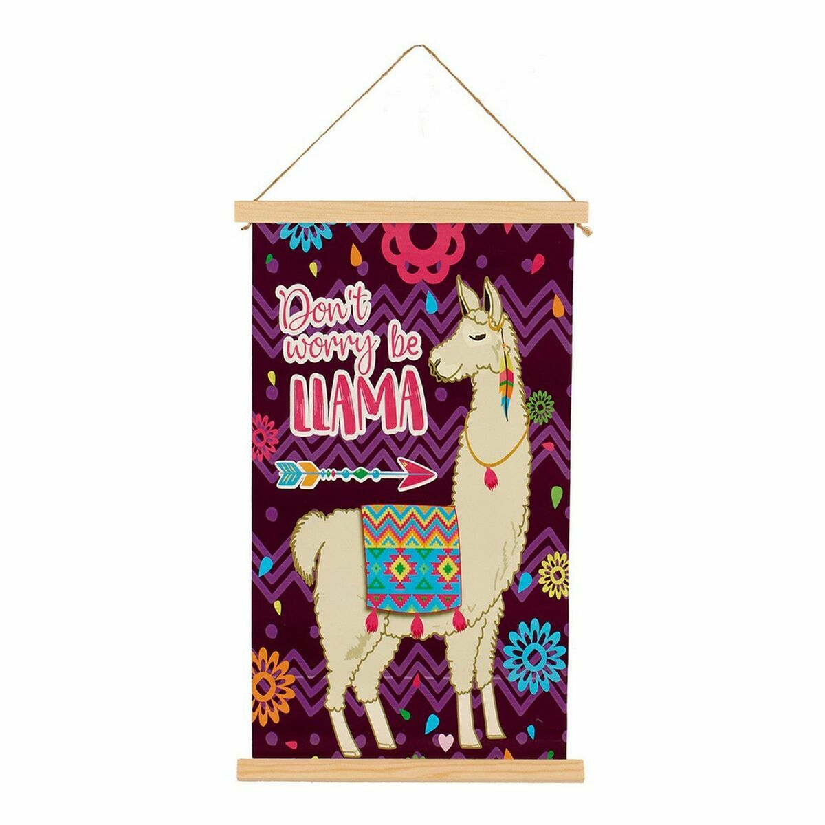 Lienzo Gift Decor 1 x 54 x 33 cm Llama (24 Unidades) 3 S3614210_2