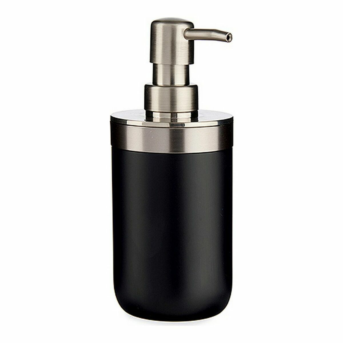 Dispensador de Jabón Berilo Negro Plateado Acero Inoxidable Plástico 350 ml 9 x 17 x 8 cm (6 Unidades) 2 S3614558_1