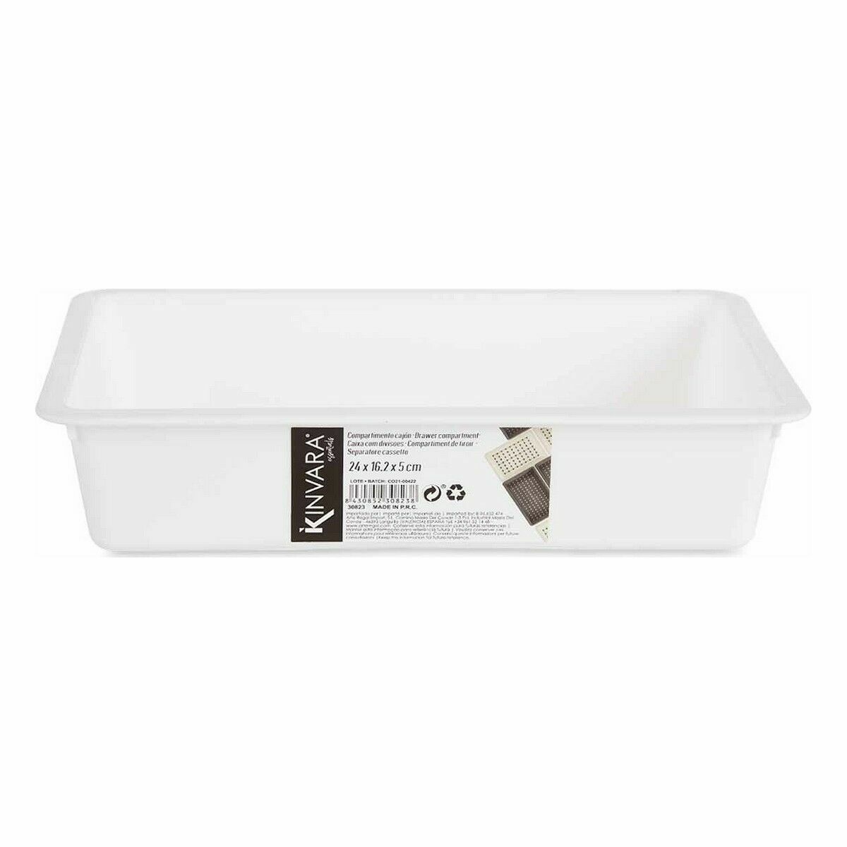 Organizador de Cajones Kinvara Blanco Negro Gris Caucho Polipropileno TPR 16 x 5 x 24 cm 24 x 5 x 16 cm (36 Unidades) 3 S3623497_2