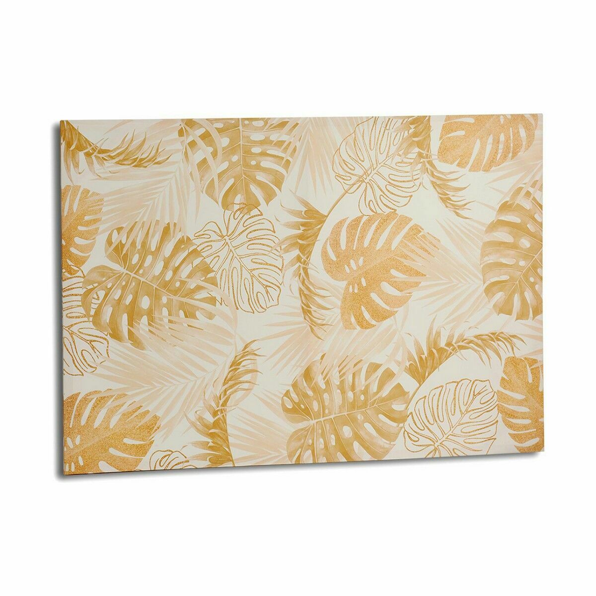 Lienzo Gift Decor Dorado Hoja de planta 120 x 80 x 2,5 cm (4 Unidades) 2 S3623516_1