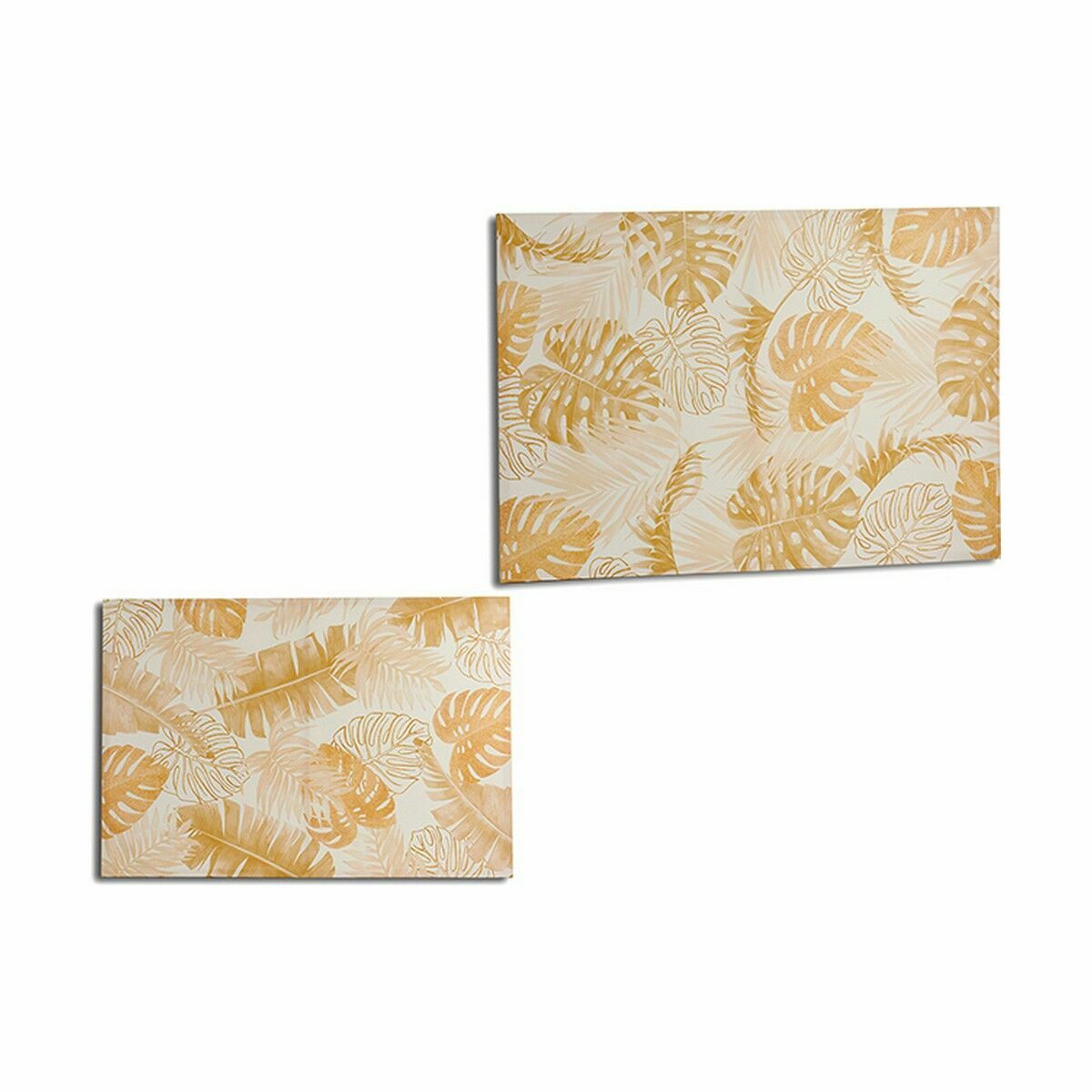 Lienzo Gift Decor Dorado Hoja de planta 120 x 80 x 2,5 cm (4 Unidades) 3 S3623516_2