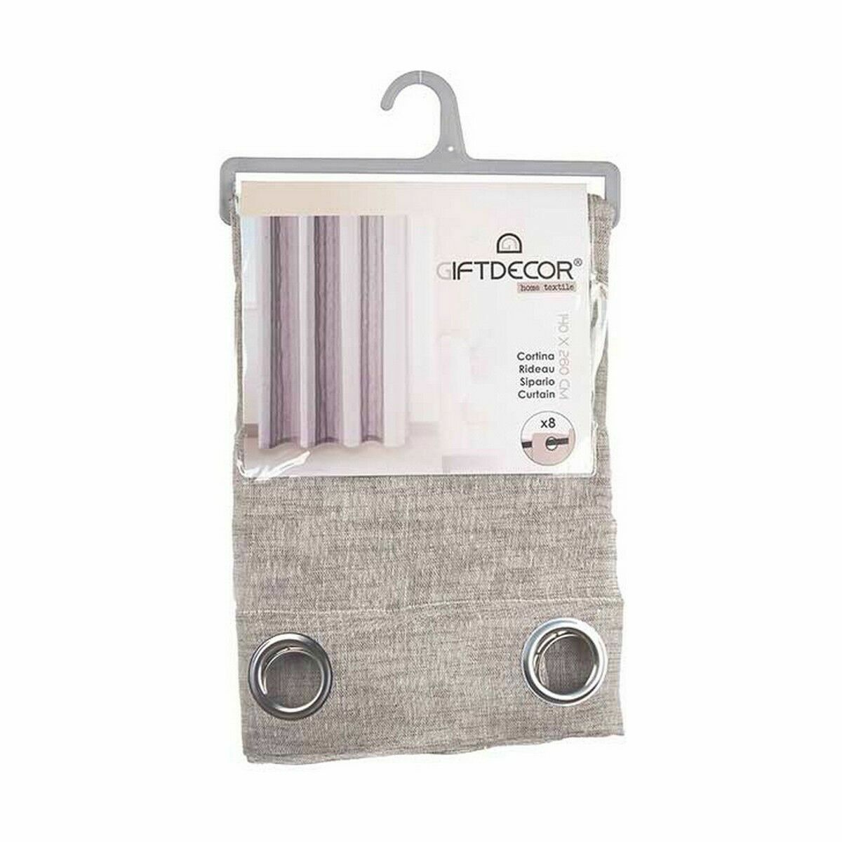 Cortina Gift Decor Marrón 140 x 0,1 x 260 cm (6 Unidades) 2 S3623529_1