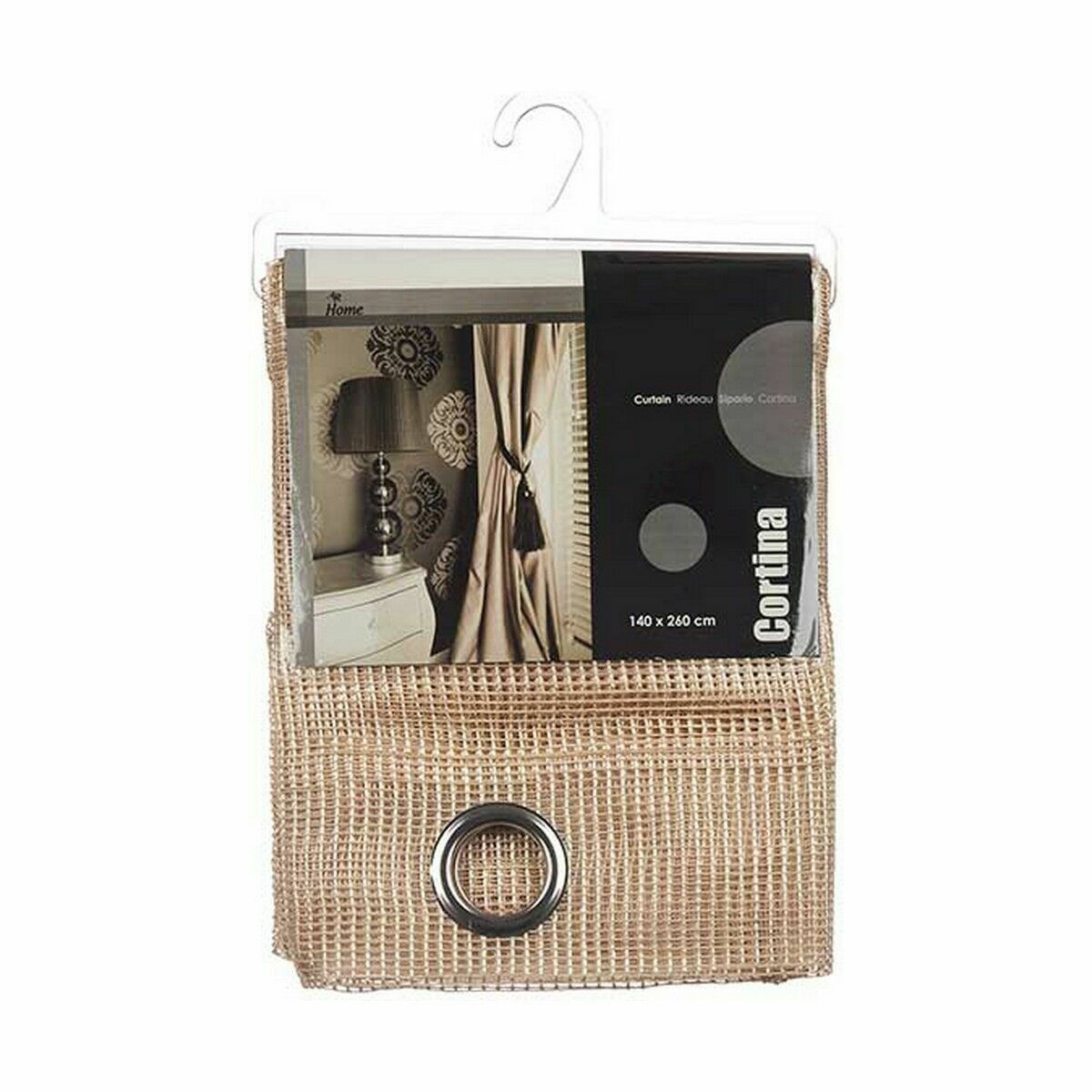 Cortina Gift Decor Beige 140 x 260 cm Rejilla (6 Unidades) 2 S3623625_1