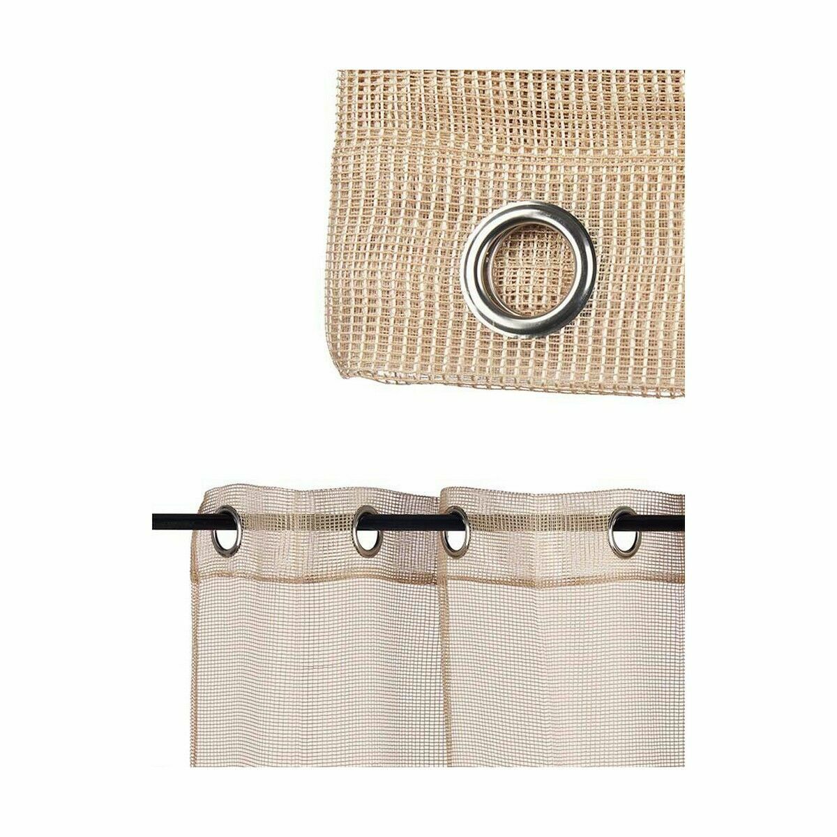 Cortina Gift Decor Beige 140 x 260 cm Rejilla (6 Unidades) 3 S3623625_2