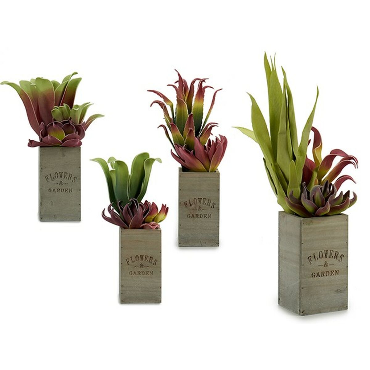Planta Decorativa Ibergarden Flowers Garden 10 x 50 x 10 cm Marrón Verde (4 Unidades) 2 S3623638_1