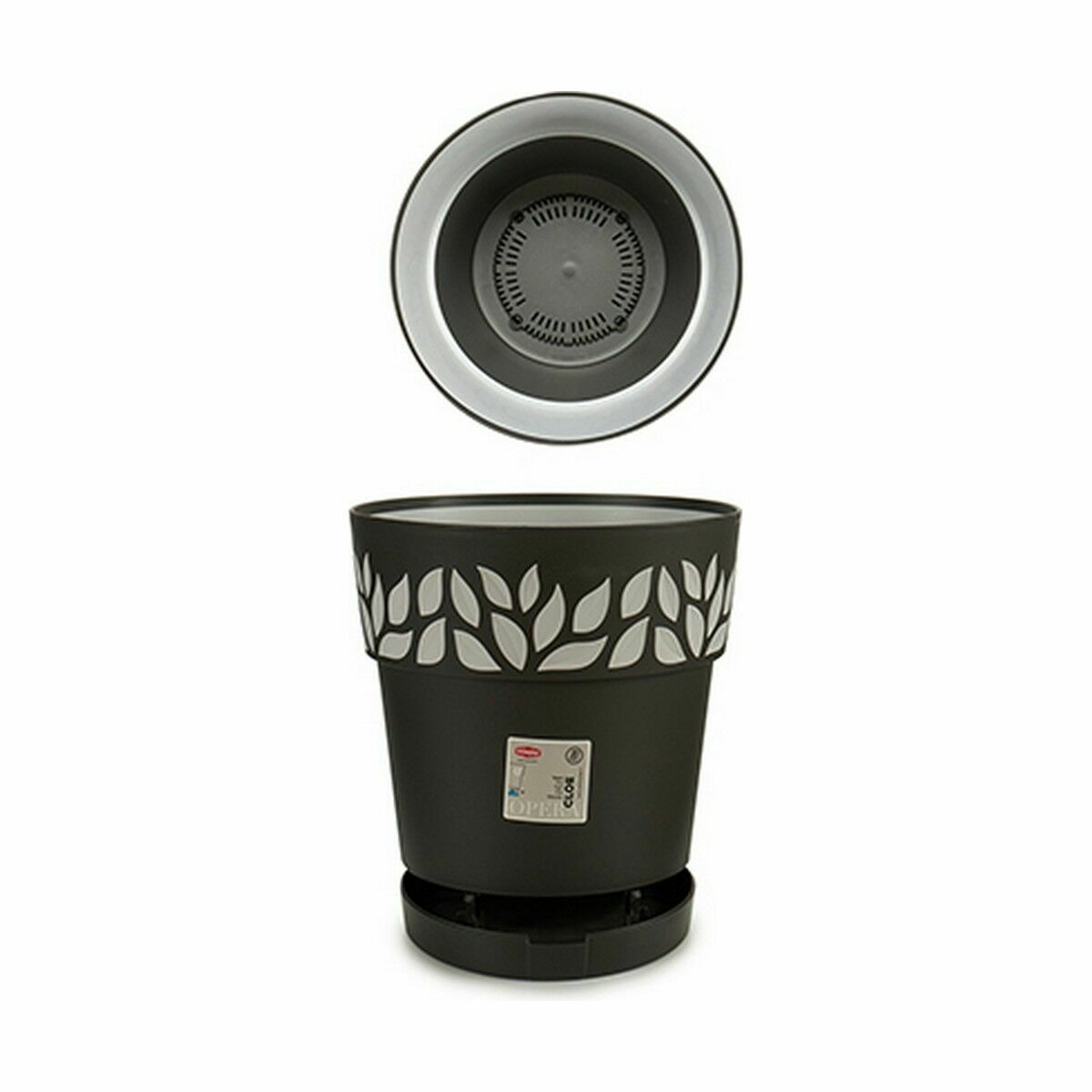 Maceta Autorriego Stefanplast Cloe Antracita Plástico 25 x 25 x 25 cm (6 Unidades) 3 S3624029_2