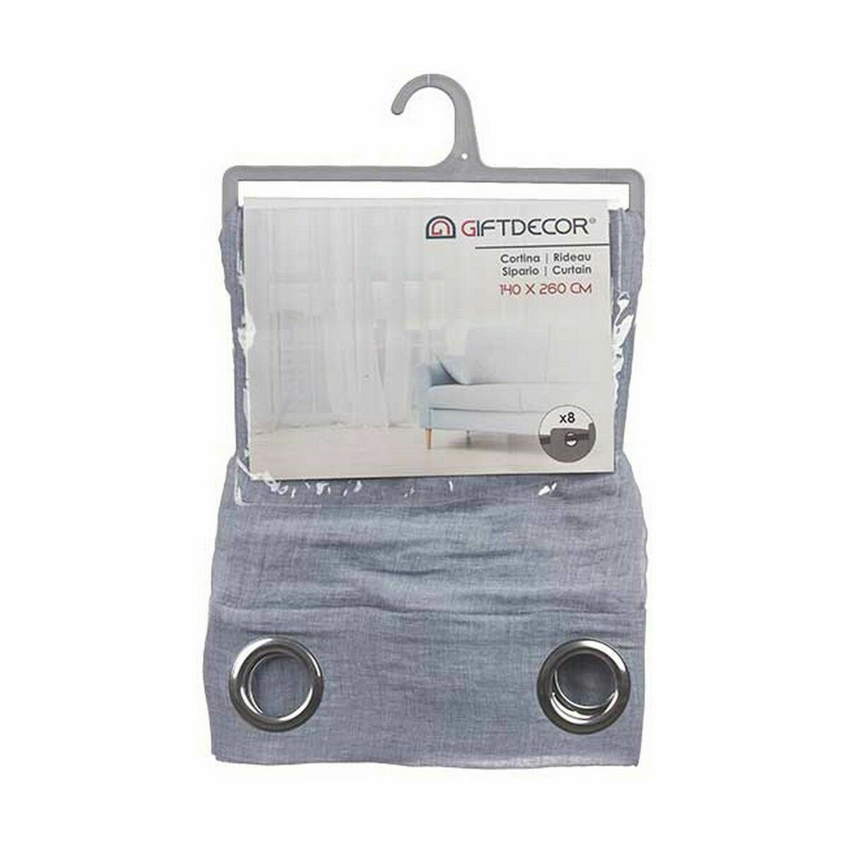 Cortina Gift Decor Azul 140 x 0,1 x 260 cm (6 Unidades) 2 S3624126_1