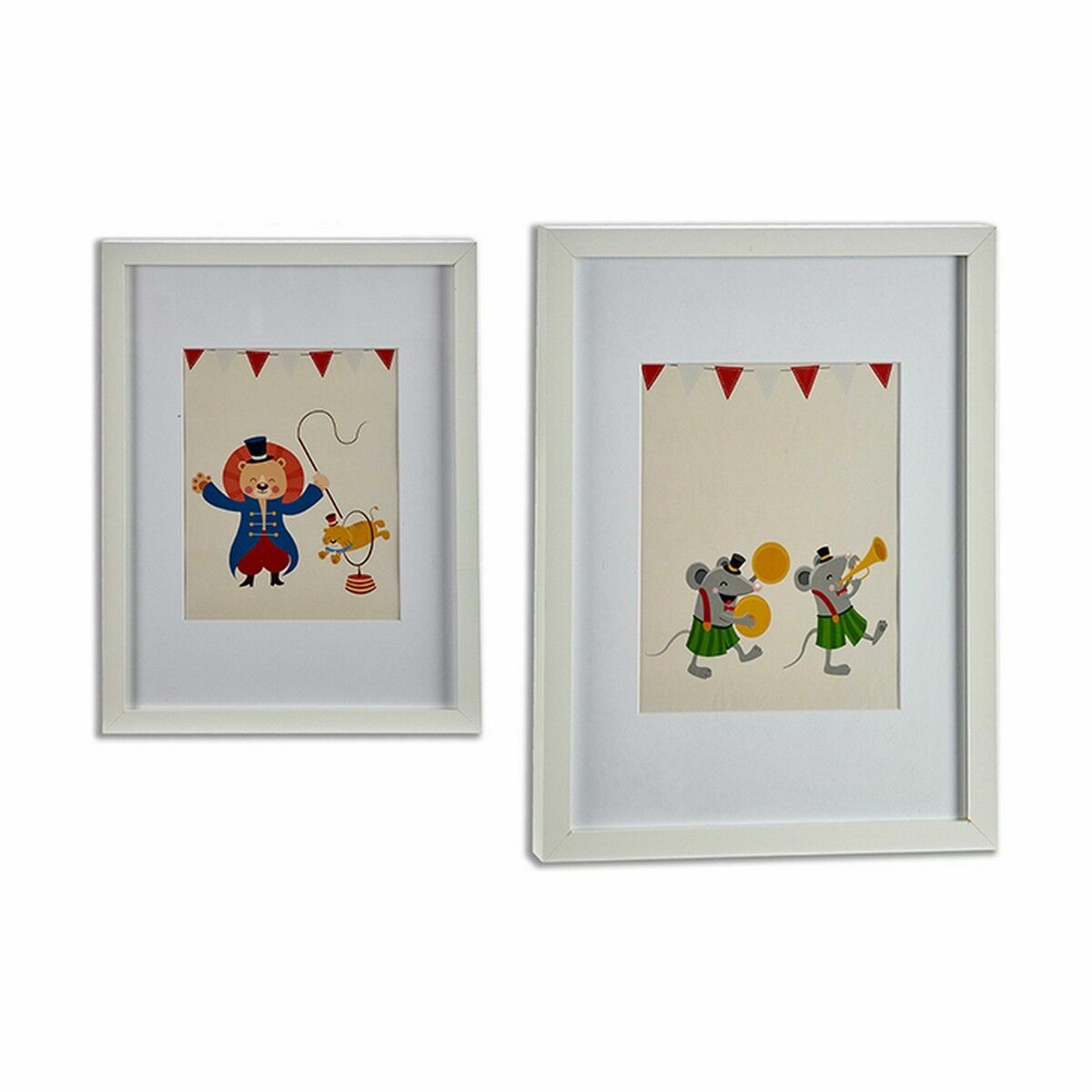 Cuadro Gift Decor Blanco Multicolor Madera Circo 33 x 3 x 43 cm 32 x 42 x 3 cm (6 Unidades) 2 S3624326_1