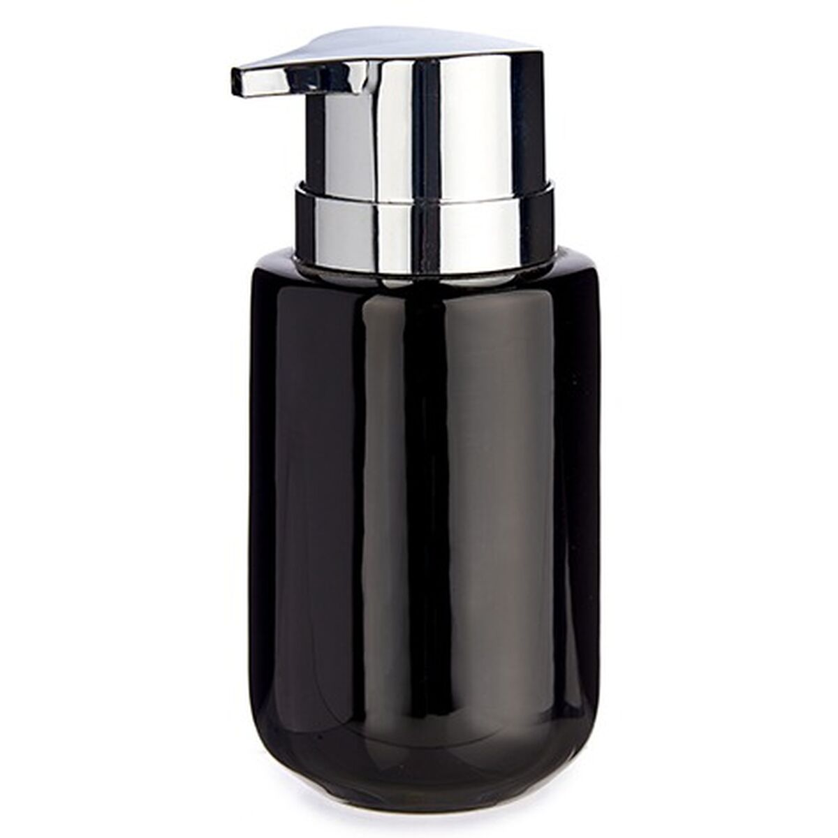 Dispensador de Jabón Berilo Negro Plateado Metal Cerámica 350 ml 7 x 14,5 x 8,5 cm (6 Unidades) 2 S3624391_1