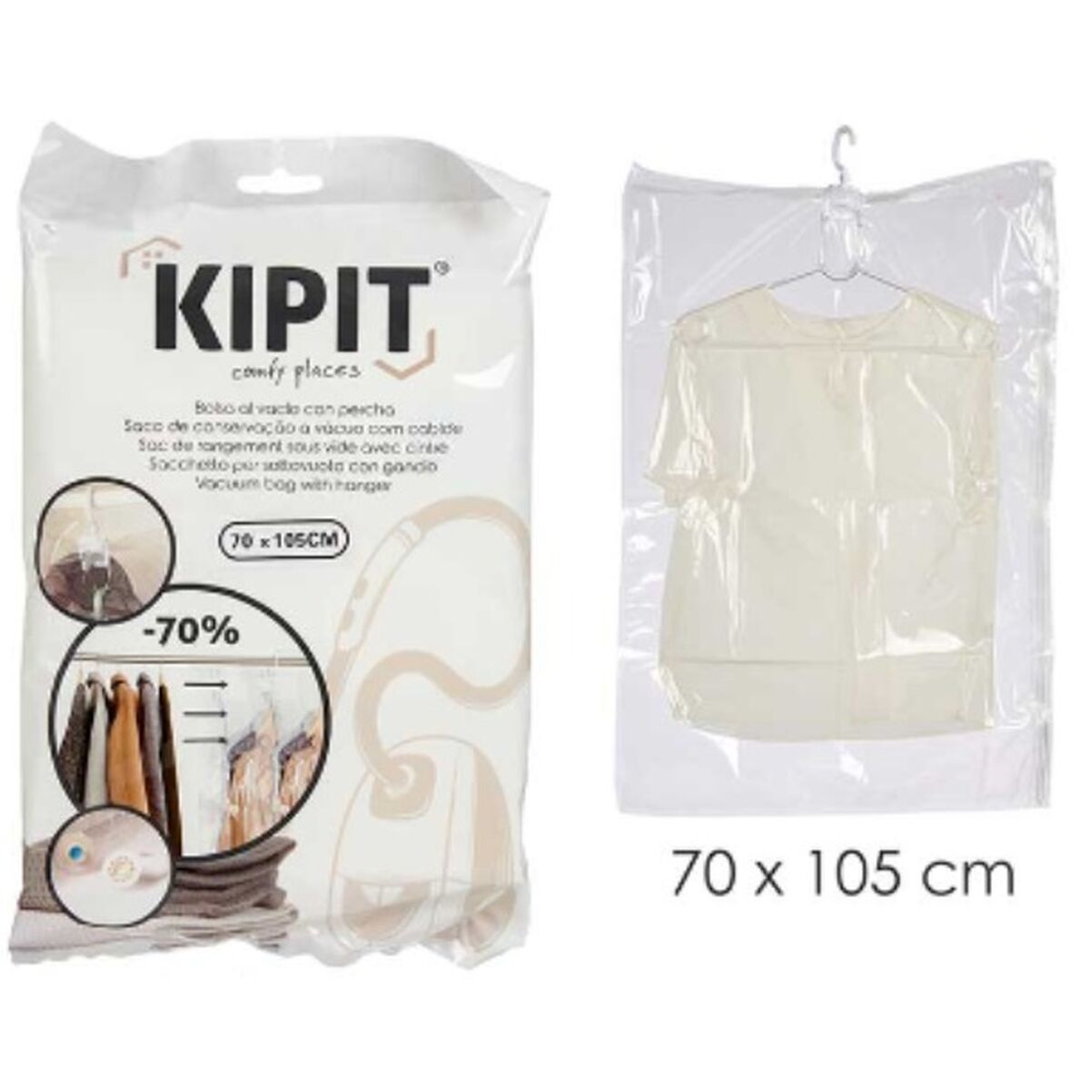 Bolsas de Vacío Kipit Transparente Polietileno Plástico 70 x 105 cm 18 x 31 x 3 cm 19 x 32 x 3 cm (12 Unidades) 4 S3624856_3