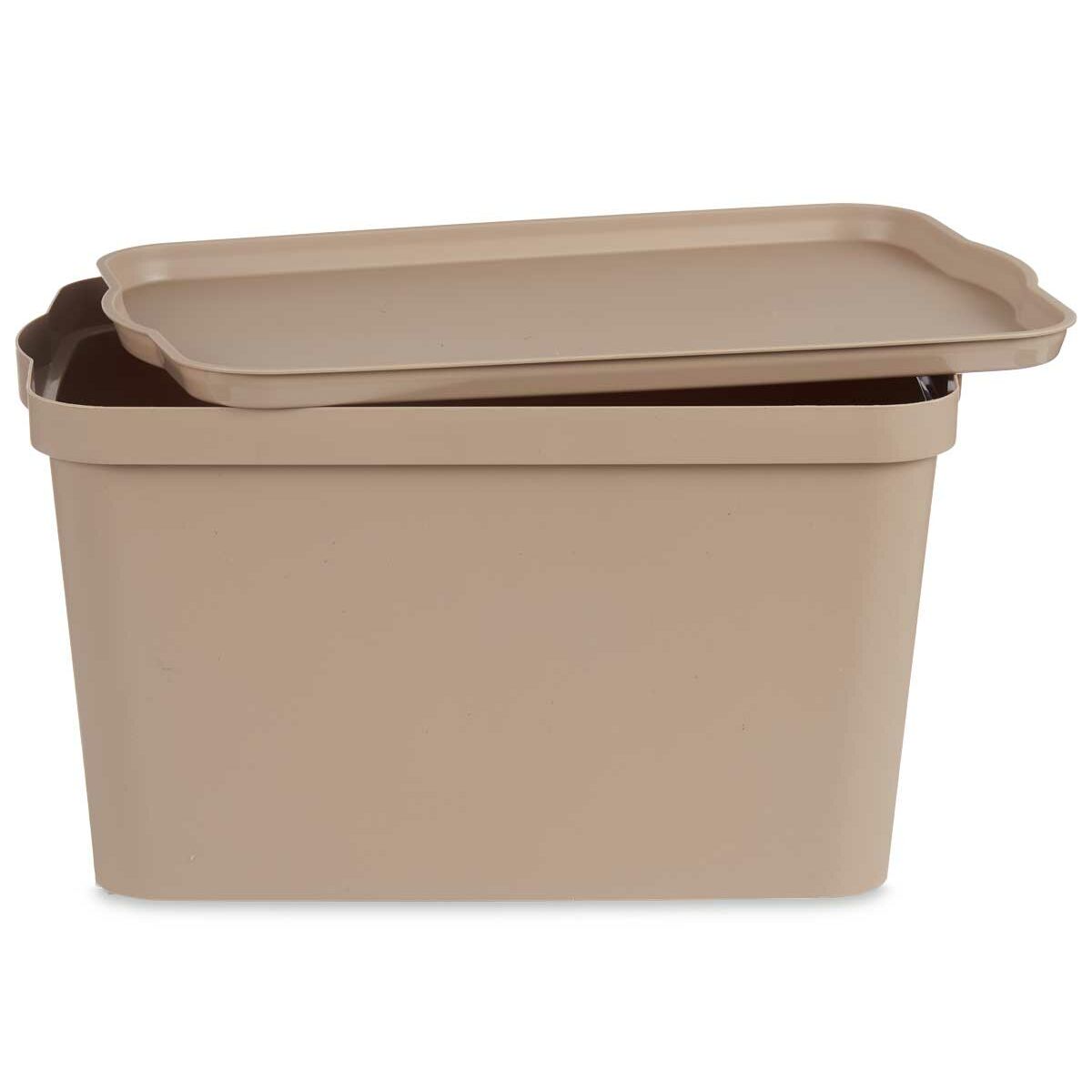 Caja de Almacenaje con Tapa Kipit Beige Plástico 24 L (6 Unidades) 3 S3625003_2