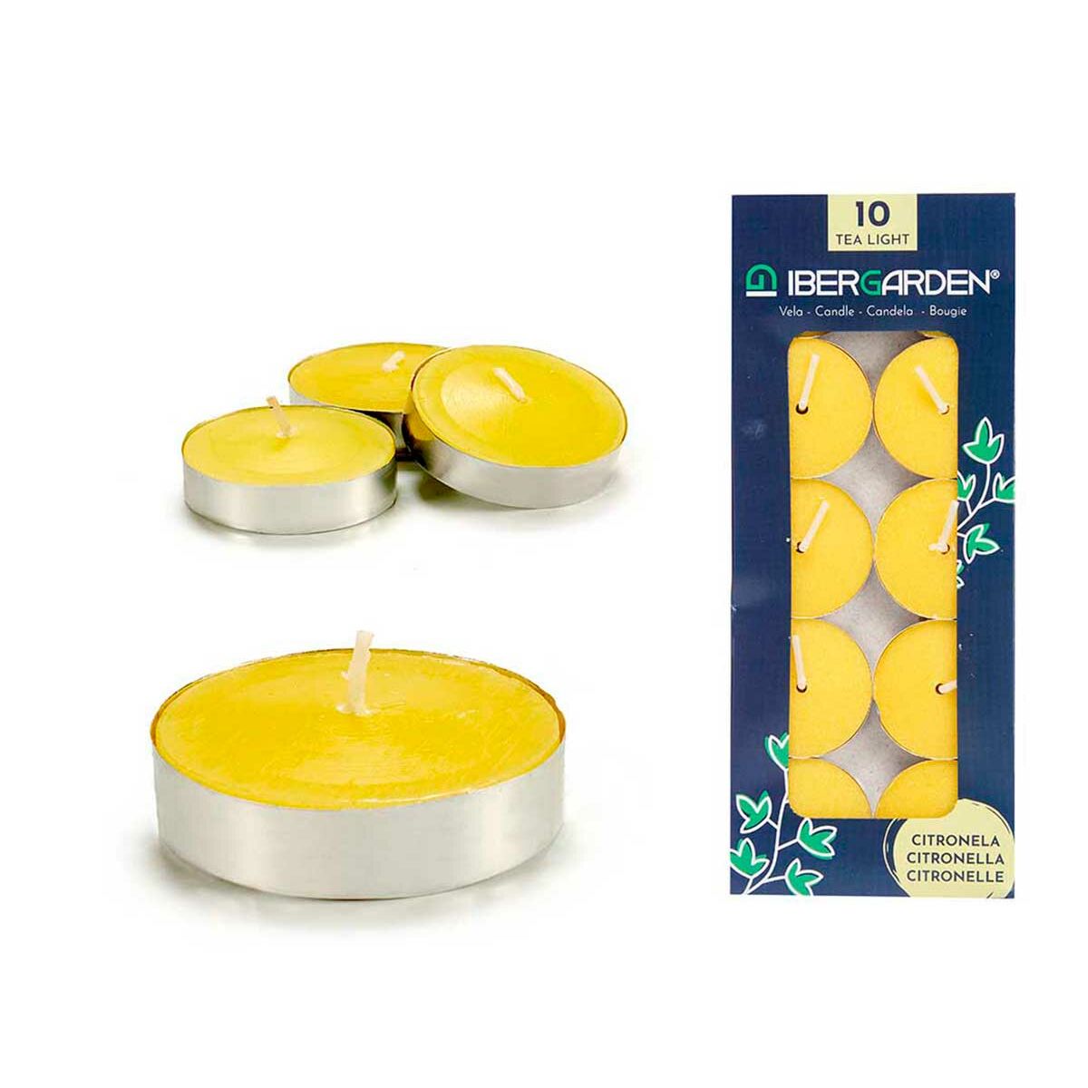Set de Velas Ibergarden Amarillo Metal Cera Citronela 7,5 x 19 x 1,5 cm (24 Unidades) 2 S3625167_1