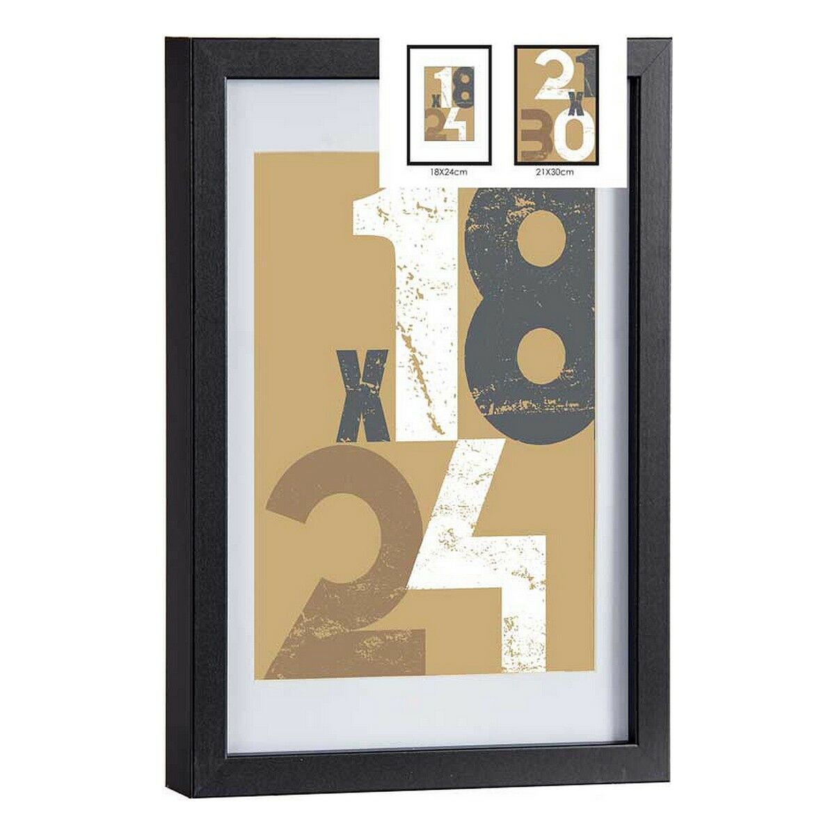 Marco de Fotos Gift Decor Negro Vidrio Madera MDF (6 Unidades) 2 S3625463_1