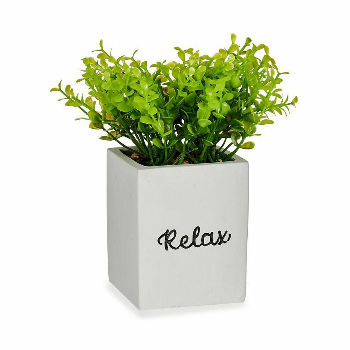 Planta Decorativa Ibergarden Plástico Cemento Hojas Pequeña 13 x 18 x 13 cm (6 Unidades) 2 S3626266_1
