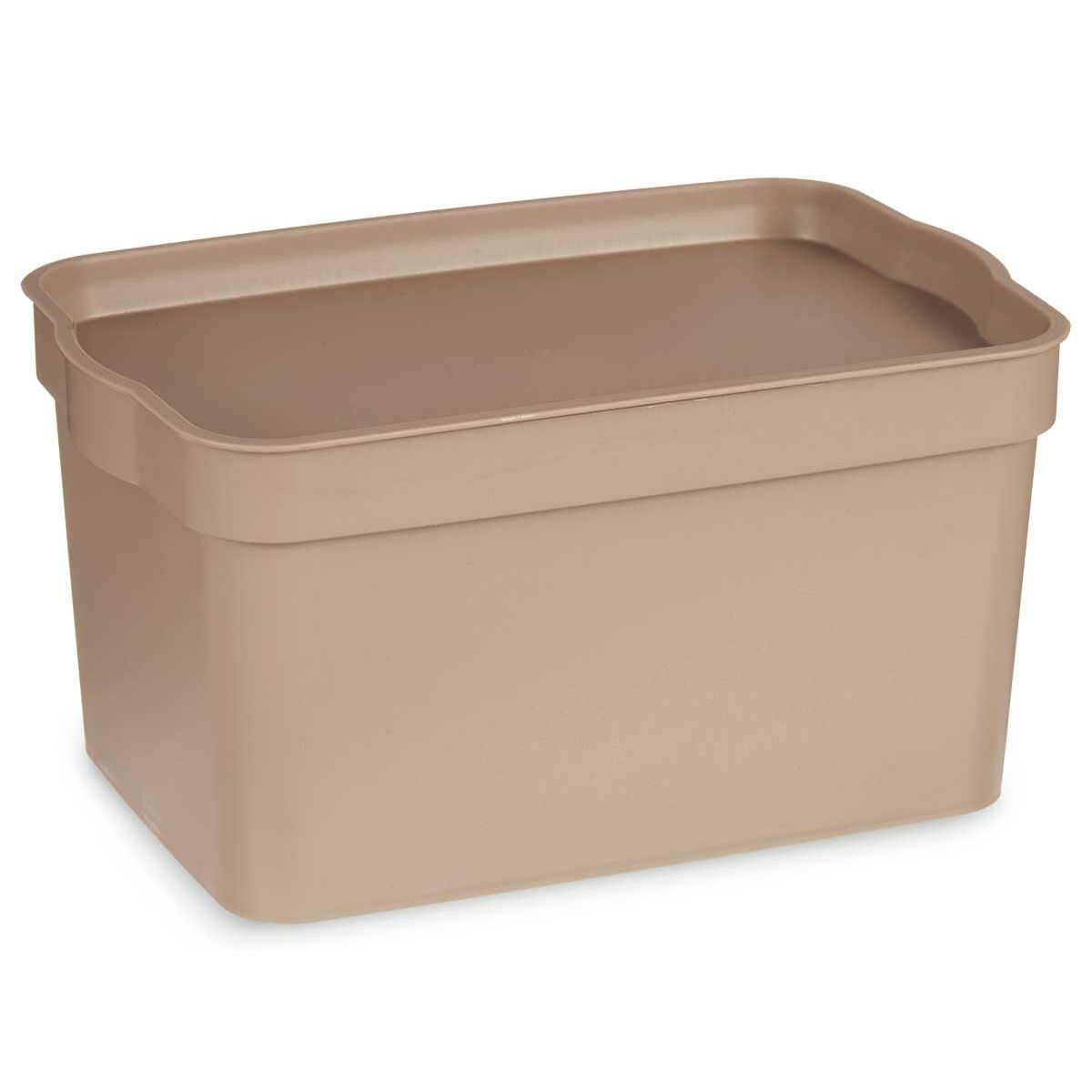 Caja de Almacenaje con Tapa Kipit Beige Plástico 2,3 L (24 Unidades) 2 S3626420_1