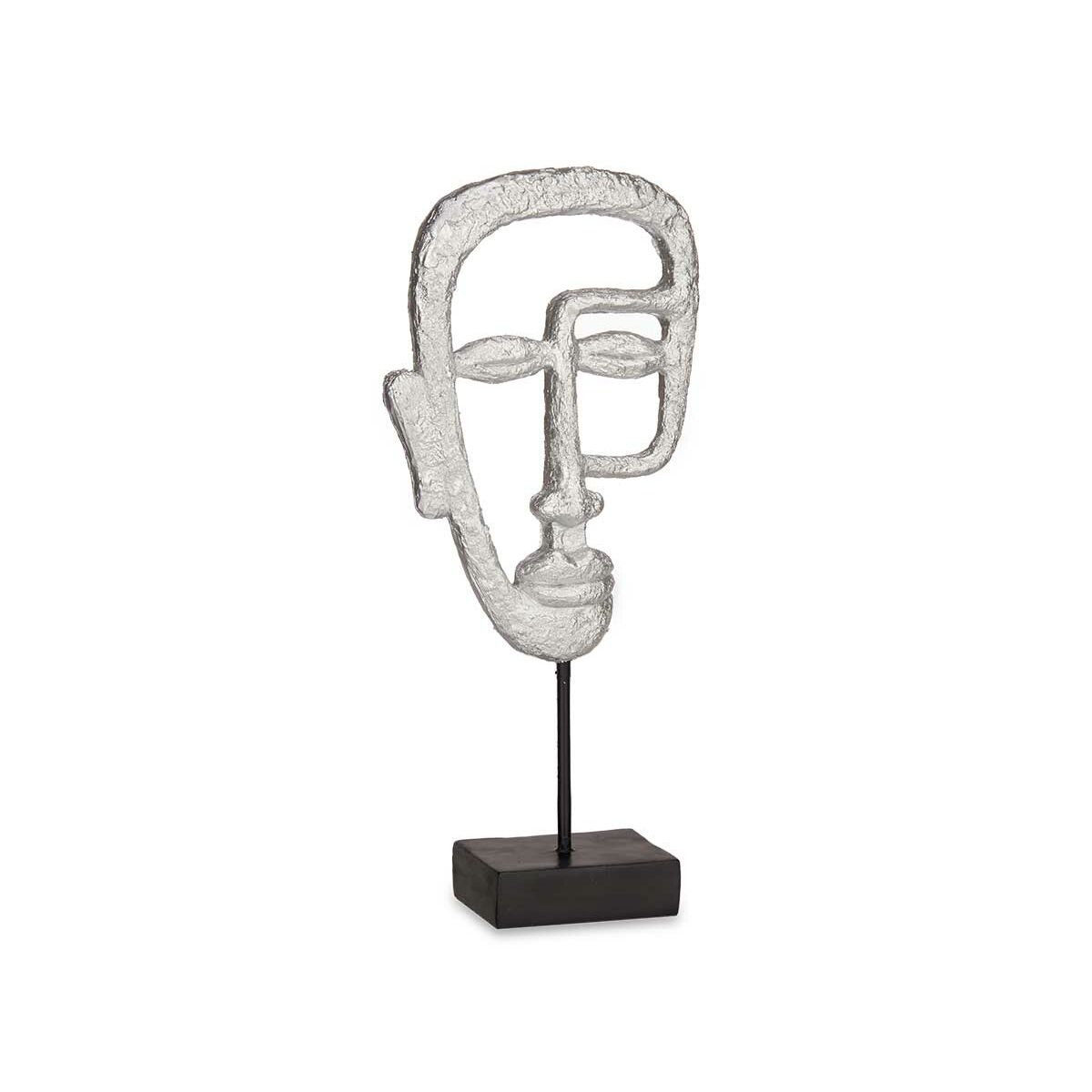 Figura Decorativa Gift Decor Plateado Plata Cara 19,5 x 38 x 10,5 cm (4 Unidades) 2 S3626824_1