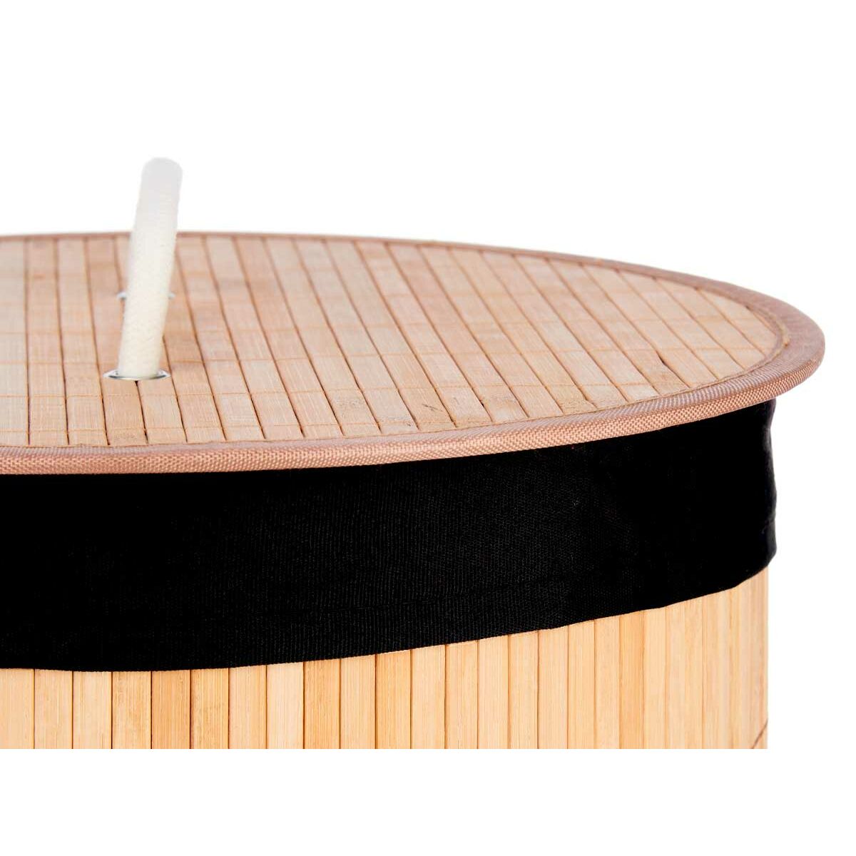 Cesto para la Ropa Sucia Kipit Negro Natural Algodón Poliéster Metal Bambú Viscosa Madera MDF 48 L 37 x 50 x 37 cm (4 Unidades) 3 S3626897_2