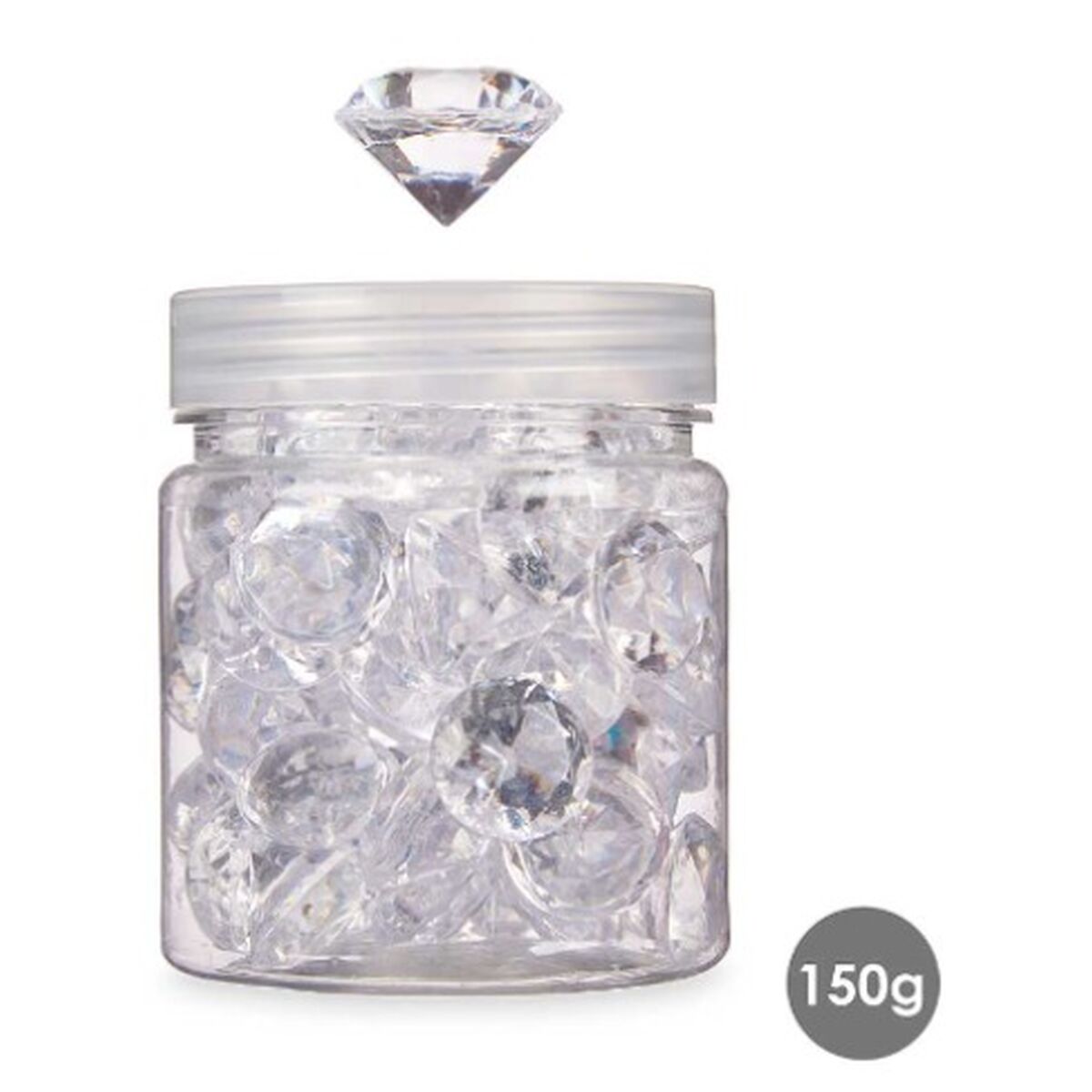 Piedras Decorativas Gift Decor Transparente 150 g Diamante (16 Unidades) 4 S3628314_3