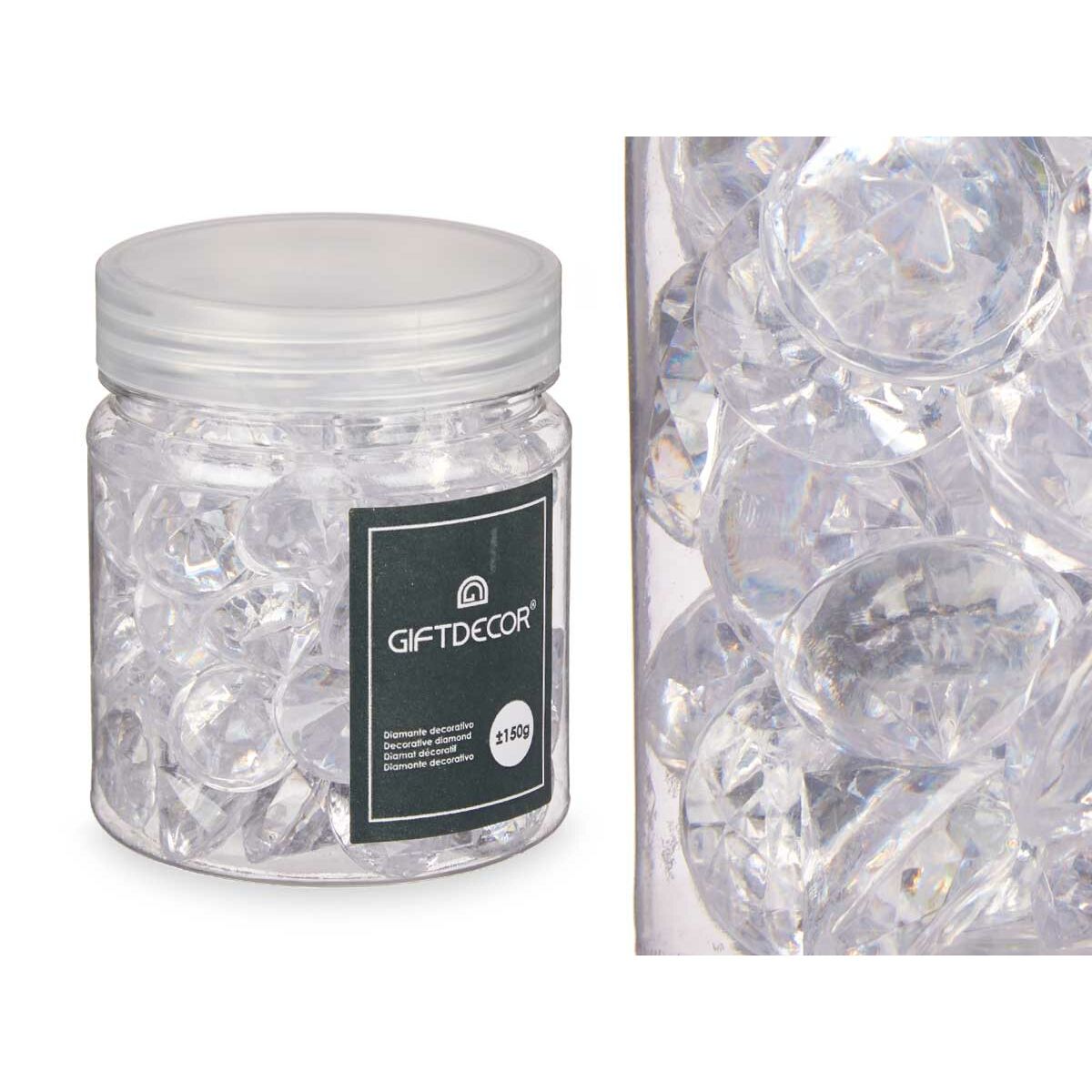 Piedras Decorativas Gift Decor Transparente 150 g Diamante (16 Unidades) 3 S3628314_2