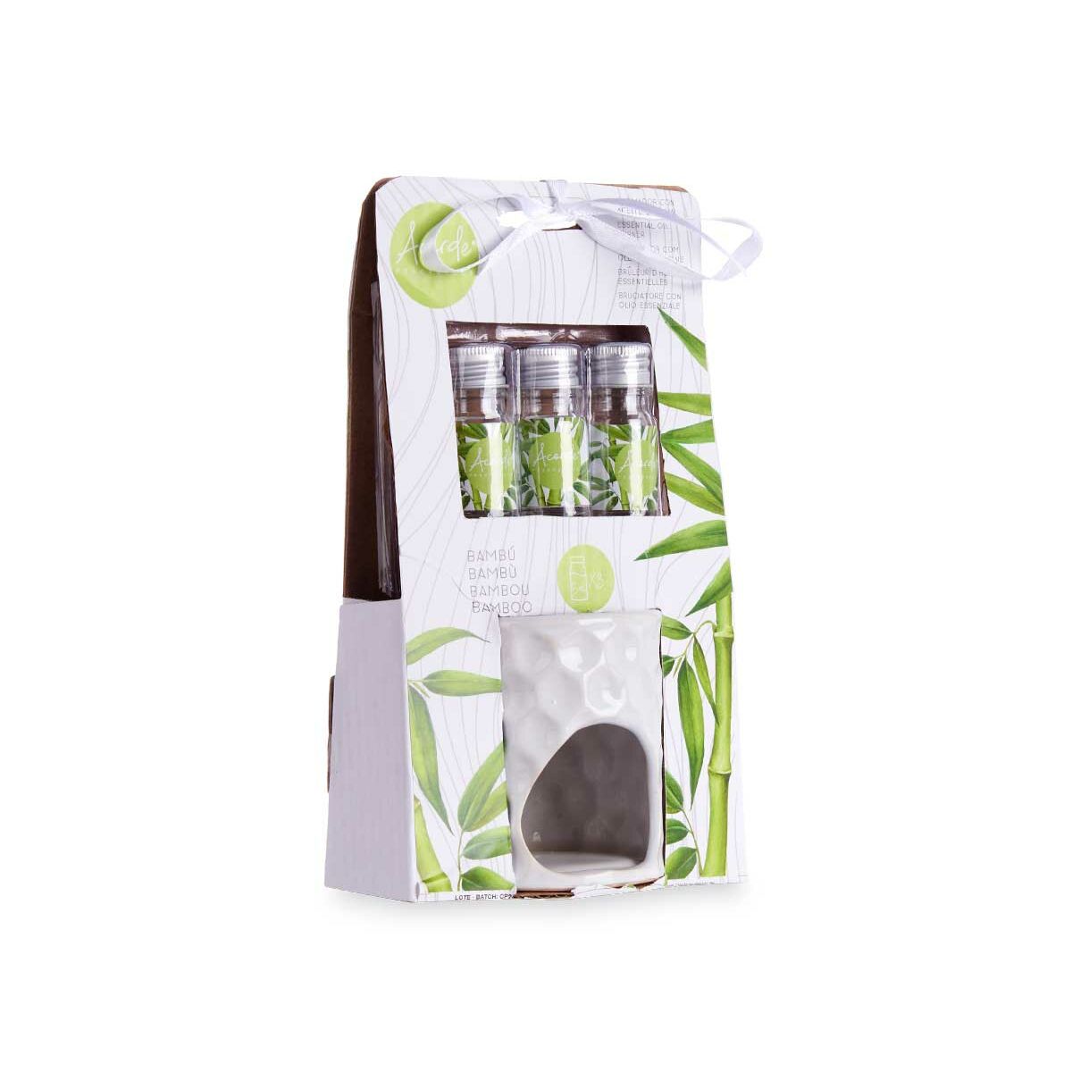 Quemador de esencias Acorde Bambú 11 x 19,8 x 6,5 cm Aceite Esencial (12 Unidades) 3 S3628786_2