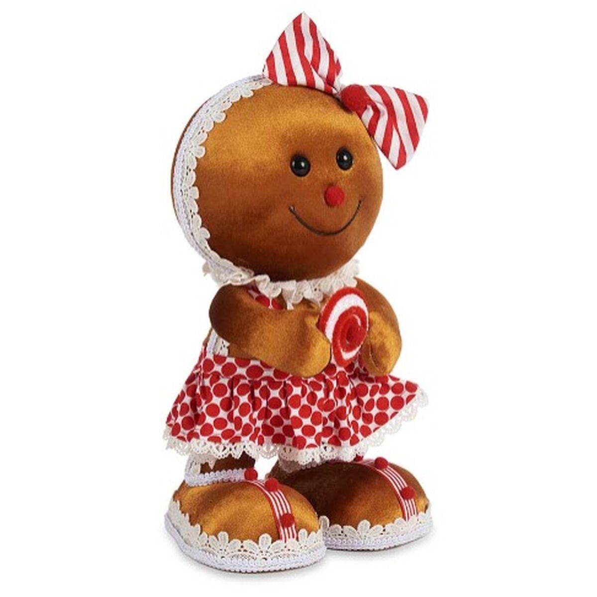 Figura Decorativa Krist+ Marrón Rojo Lazo Galleta 19 x 33 x 15 cm (4 Unidades) 2 S3631139_1