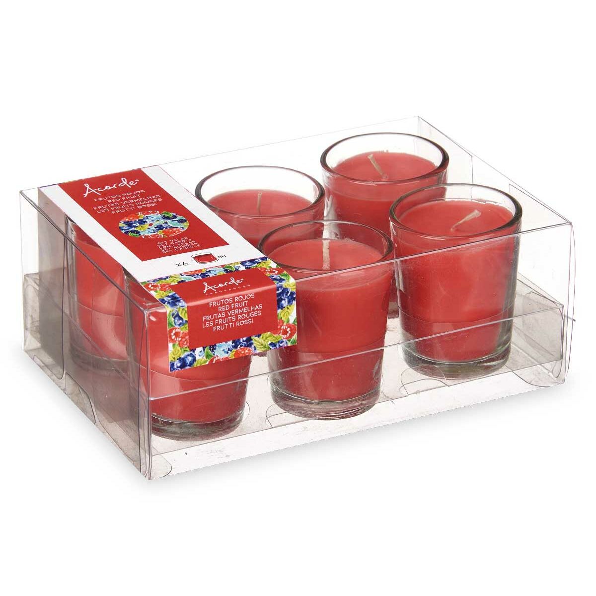 Set de Velas Perfumadas Acorde Frutos rojos Vaso (12 Unidades) 3 S3632133_2