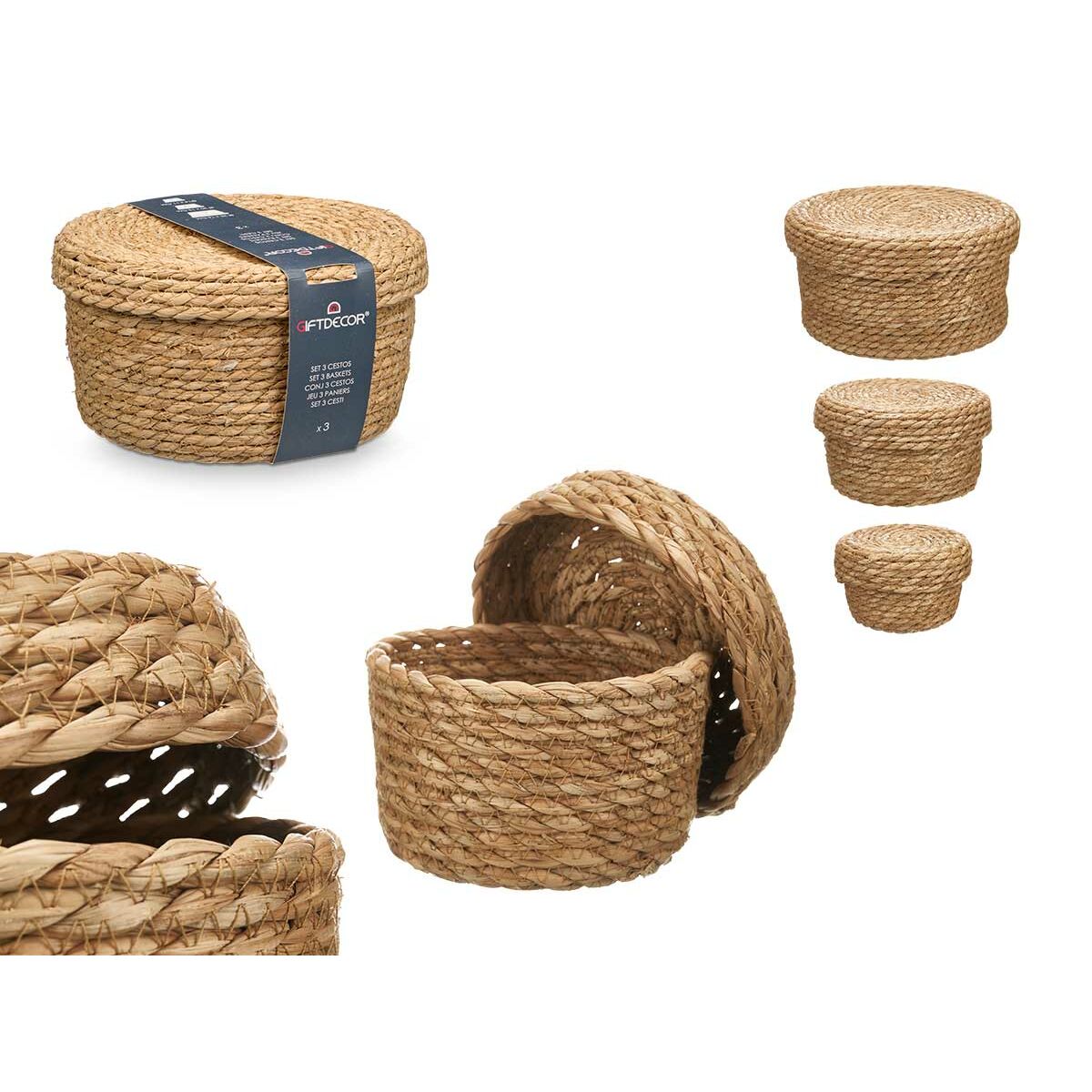 Juego de Cestos Gift Decor Natural Fibra natural (6 Unidades) 2 S3632989_1
