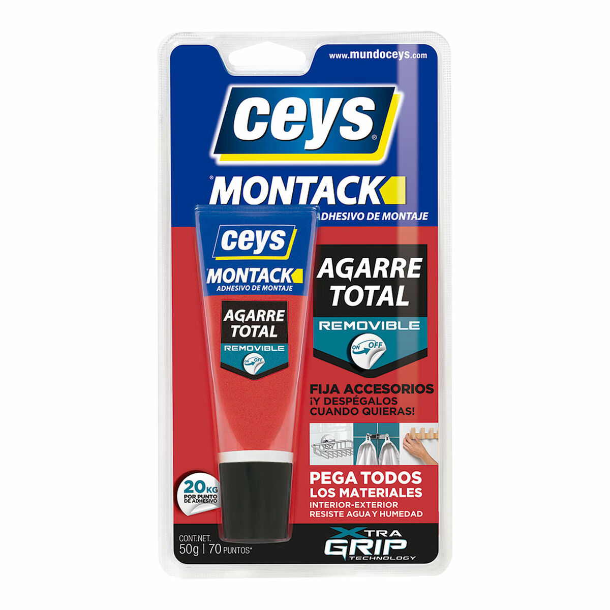 Adhesivo de montaje Ceys Montack Removable 507250 50 g 1 S7908770_0