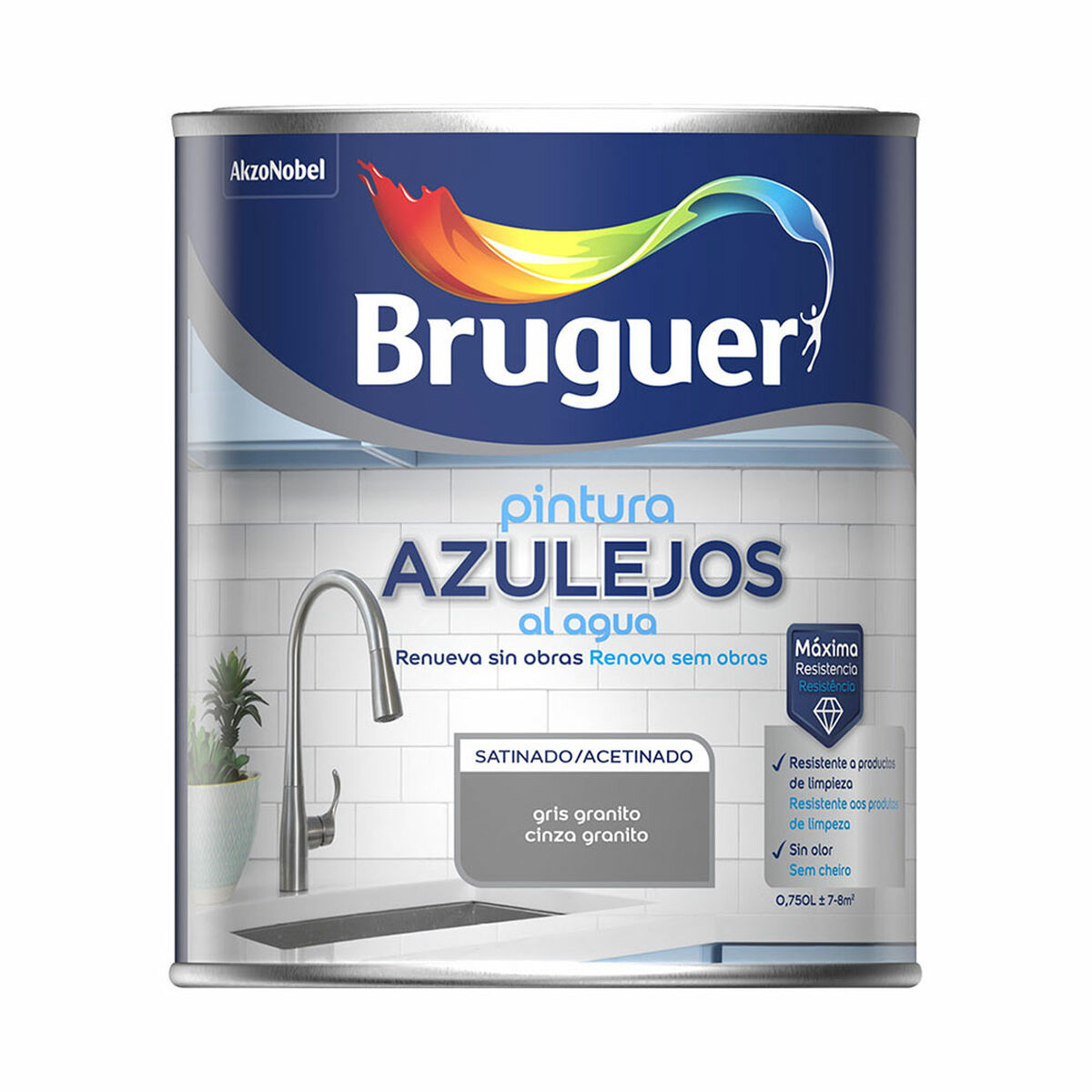 Pintura Bruguer Gris Granito 750 ml Baldosa y azulejo 1 S7926885_0