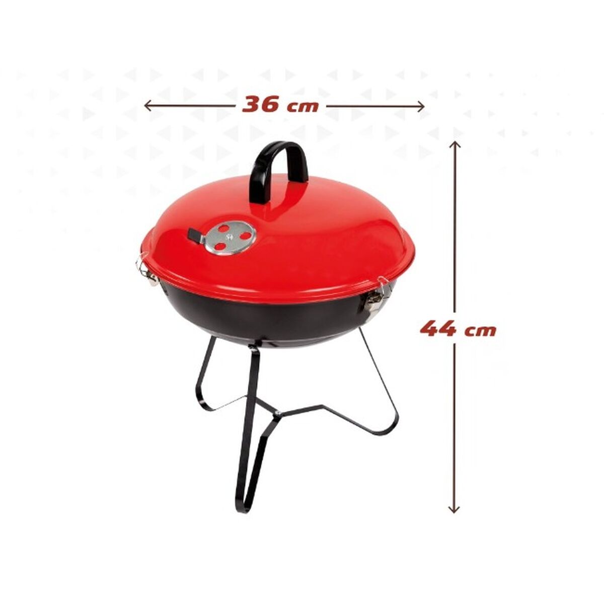 Barbacoa Portátil Aktive Metal esmaltado Ø 36 cm 36 x 44 x 36 cm (4 Unidades) Rojo 7 S8901051_6