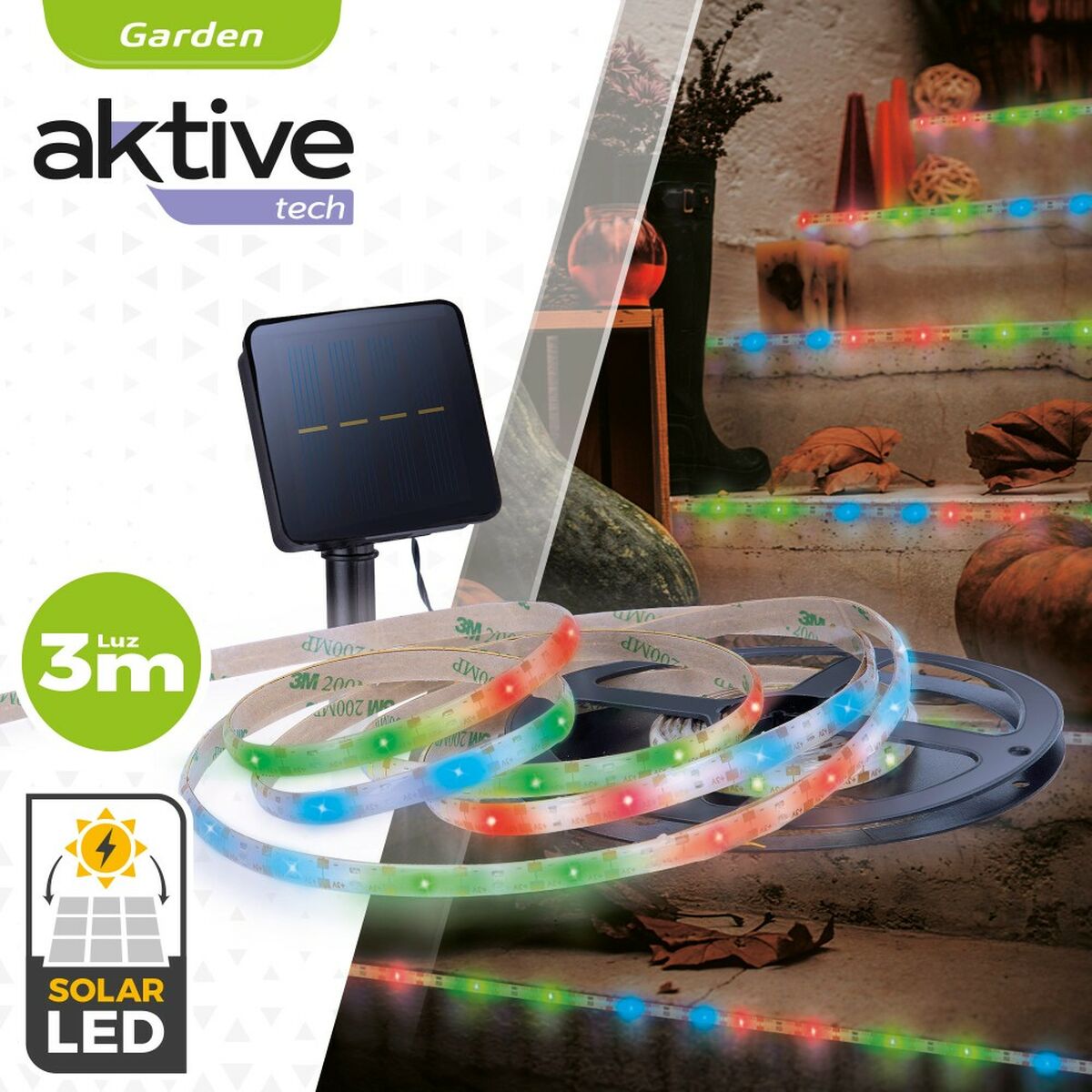 Tira de luces Aktive LED Multicolor Jardín 3 m (6 Unidades) 3 S8901295_2