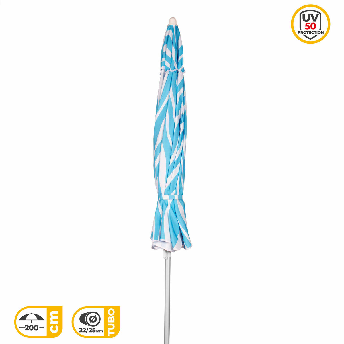 Sombrilla de playa Aktive Azul 200 x 195 x 200 cm (6 Unidades) 4 S8906170_3