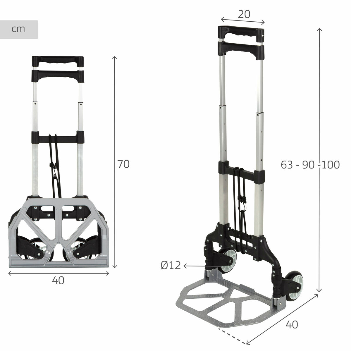 Carro Multiusos Aktive 40 x 100 x 40 cm (2 Unidades) 5 S8906384_4