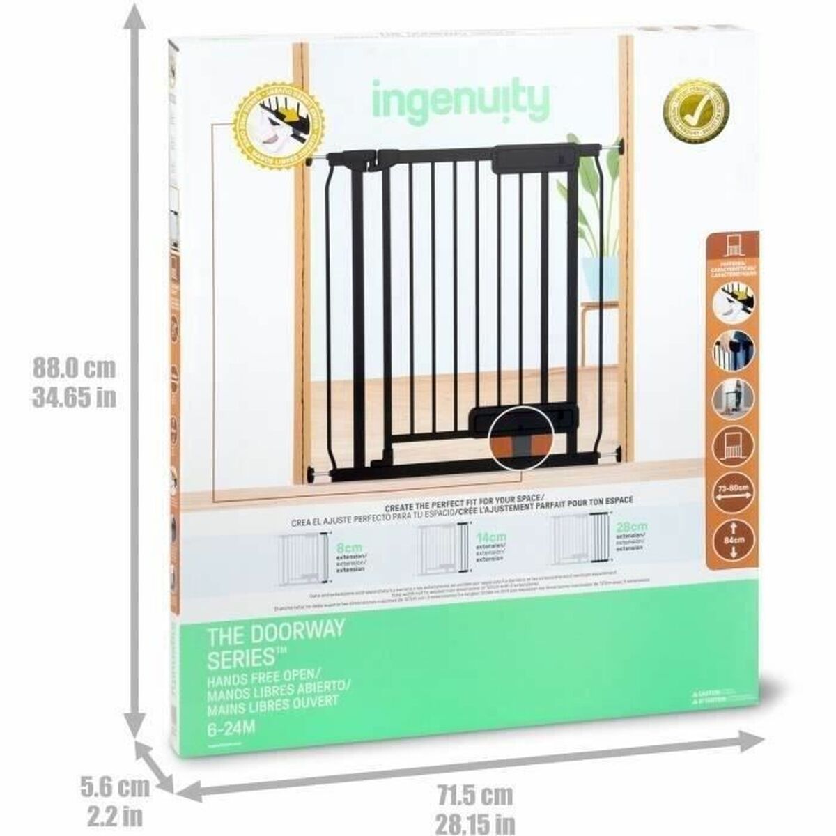 Barrera de seguridad Ingenuity Negro 73-80 cm 2 S71022470_1