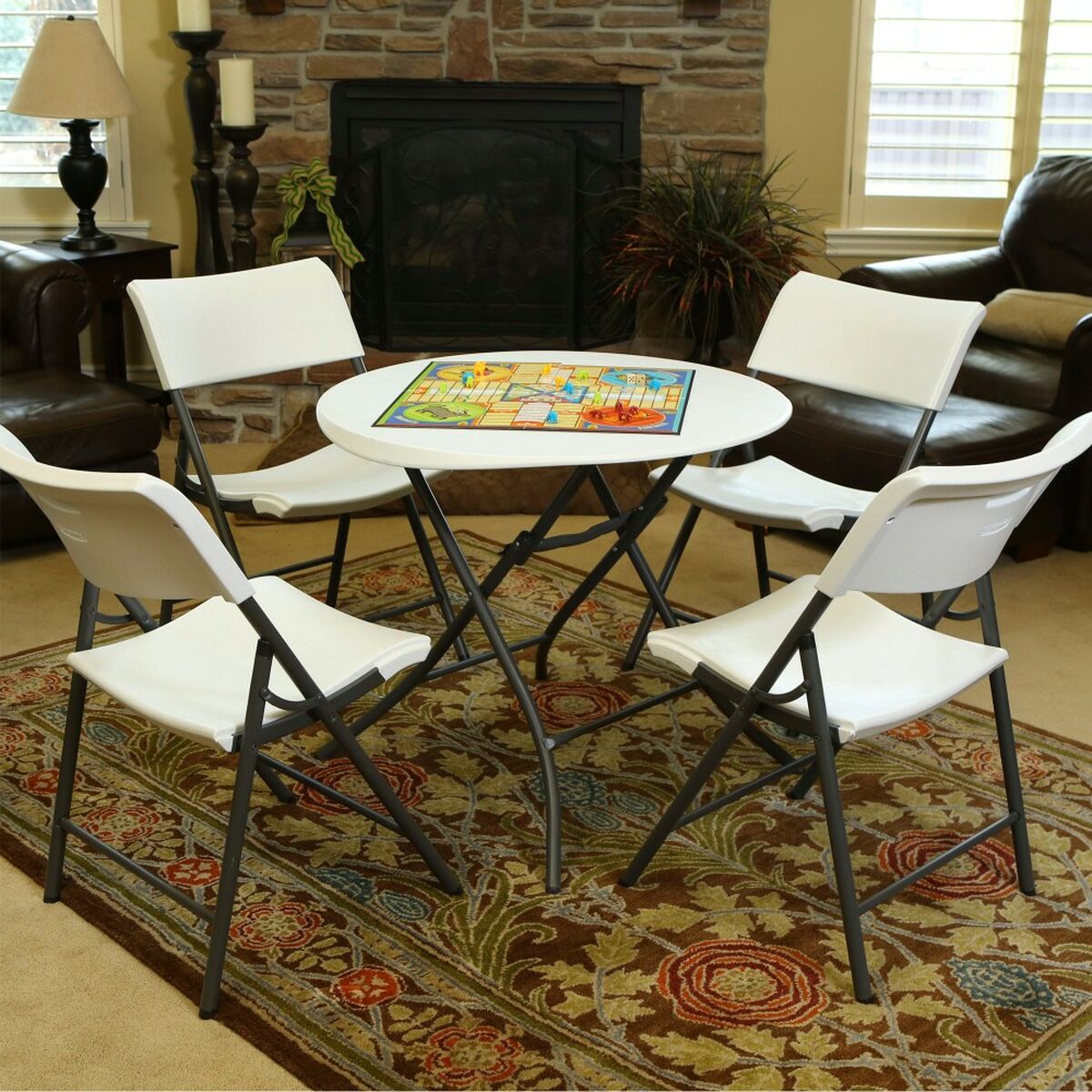 Mesa auxiliar Lifetime Blanco 83,5 x 73,5 x 83,5 cm Acero Plástico 6 S8901358_5