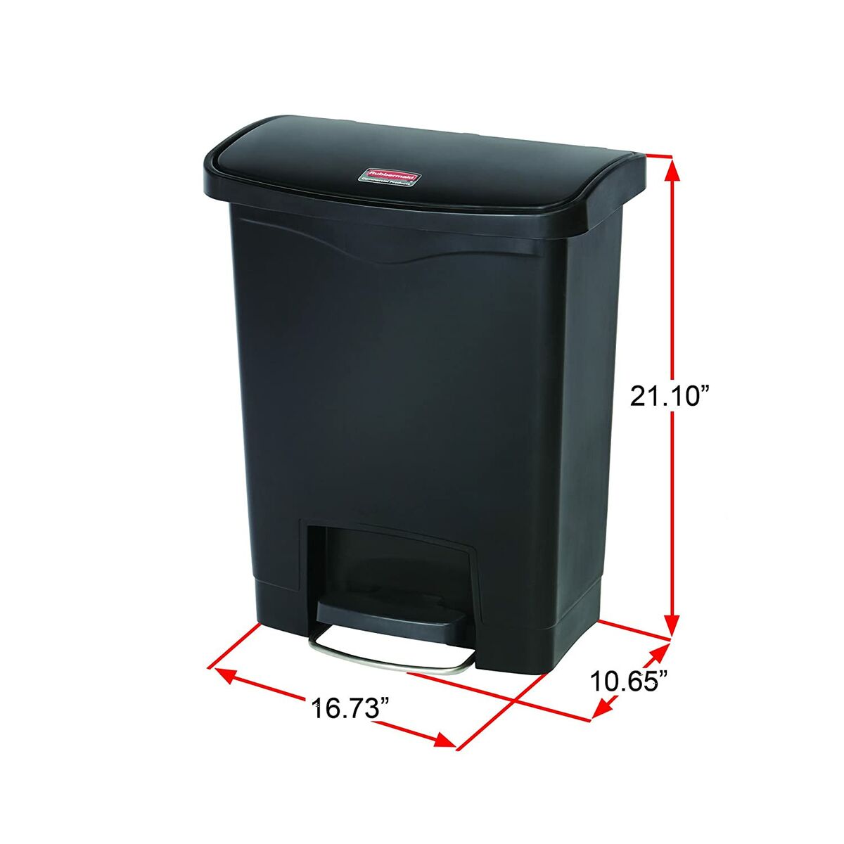 Cubo para la Basura Rubbermaid TAPA BASCULANTE Blanco Negro Plástico 25 L 4 S7607010_3