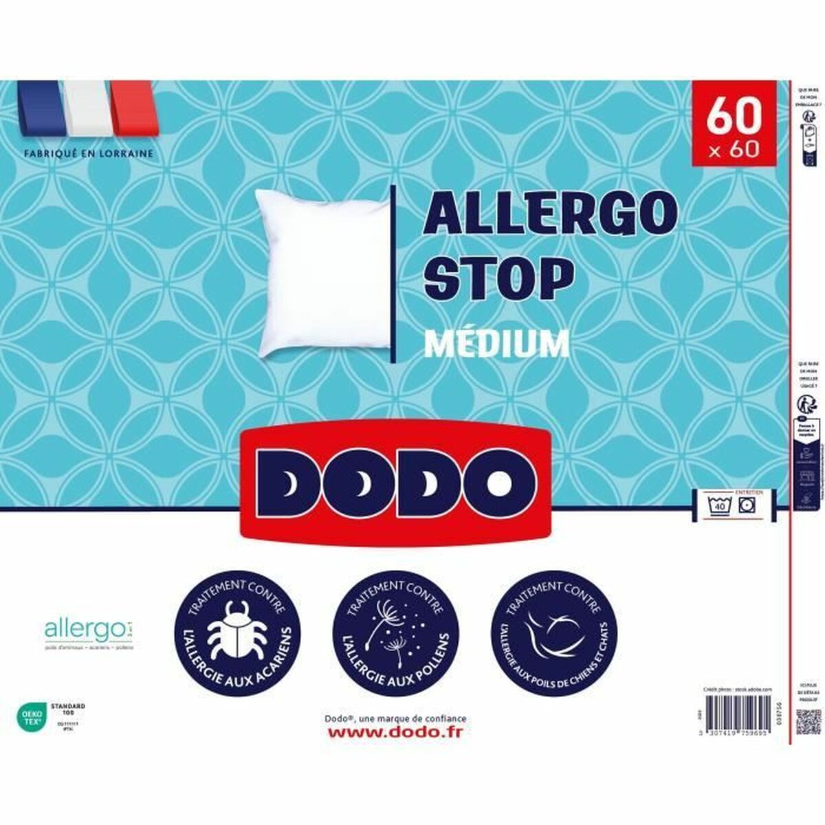 Almohada DODO ALLERGO STOP Blanco 60 x 60 cm 1 S71021595_0