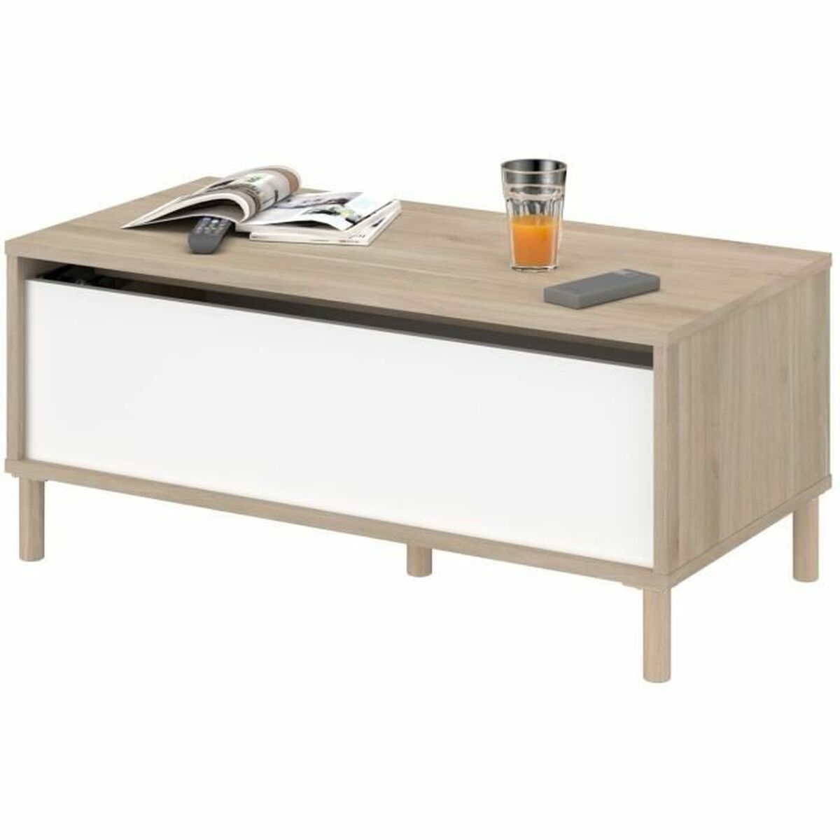 Mesa de Centro Elevable Parisot Blanco 100 x 50 x 43,6 cm 6 S71014503_5