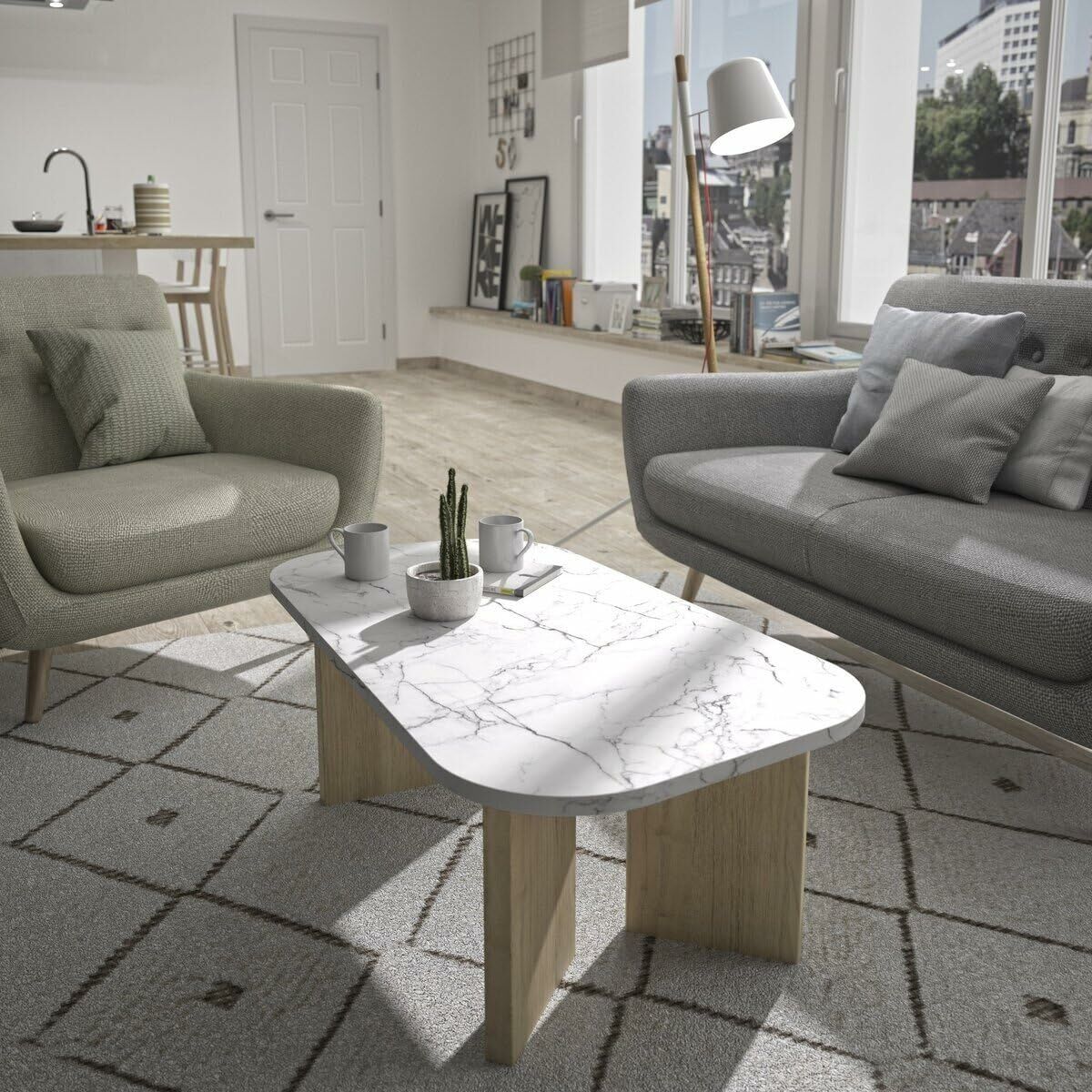 Mesa de Centro Blanco 105 x 58 x 39 cm 6 S71008293_5