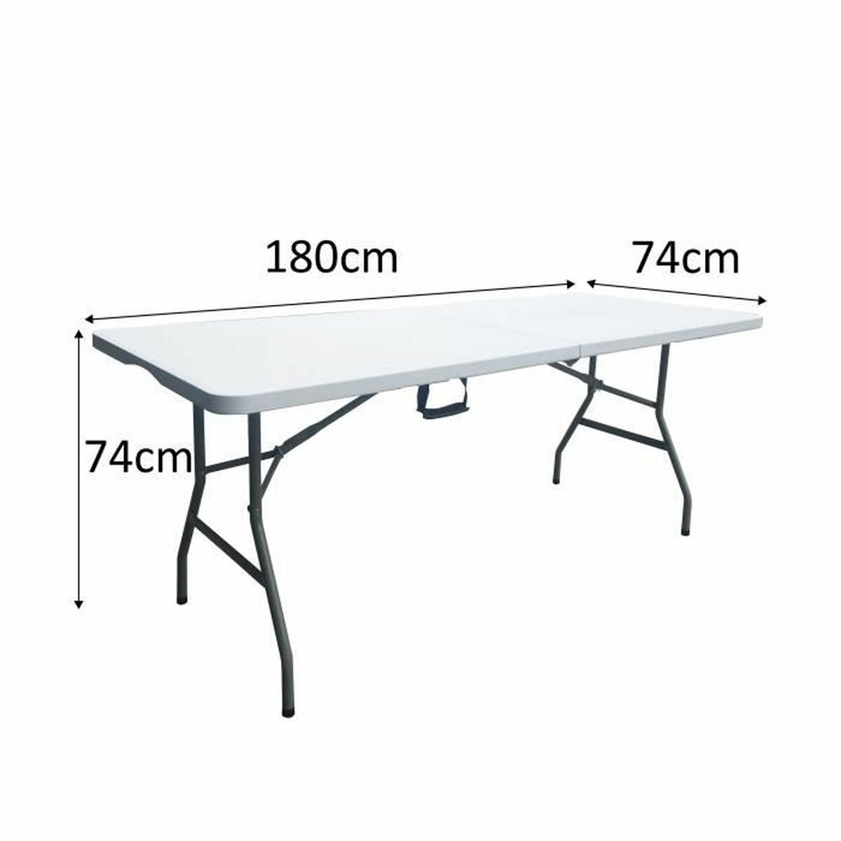 Mesa Plegable Metal Plástico 180 x 75 x 74 cm 3 S7103576_2